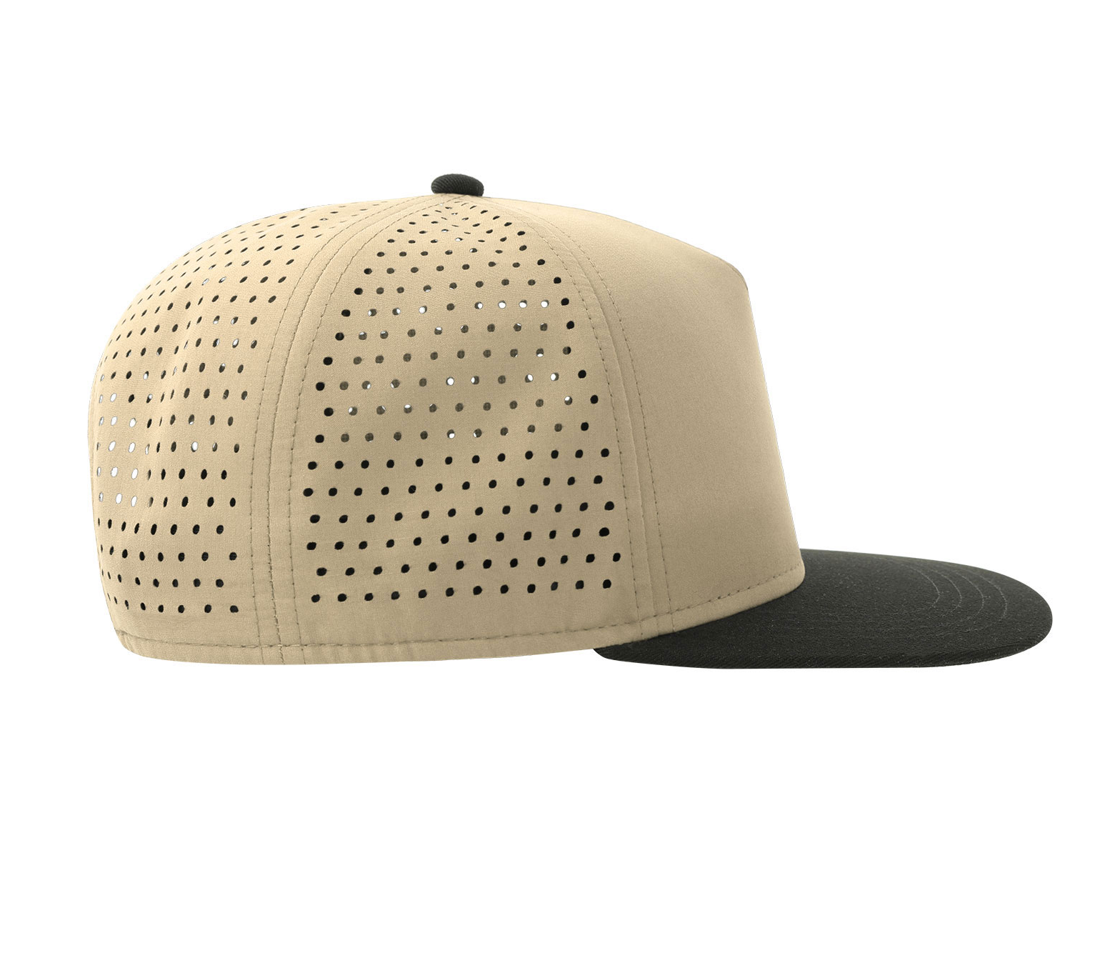 Casquette Visière Plate en Polyester Recyclé - Kaki/black