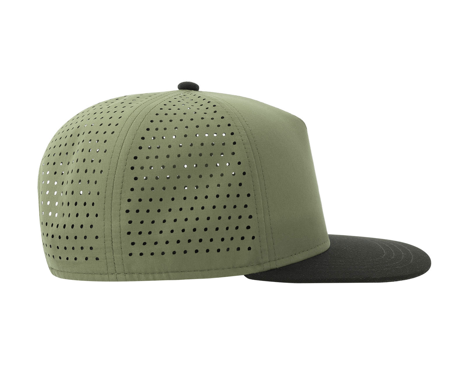 Casquette Visière Plate en Polyester Recyclé - Olive/black