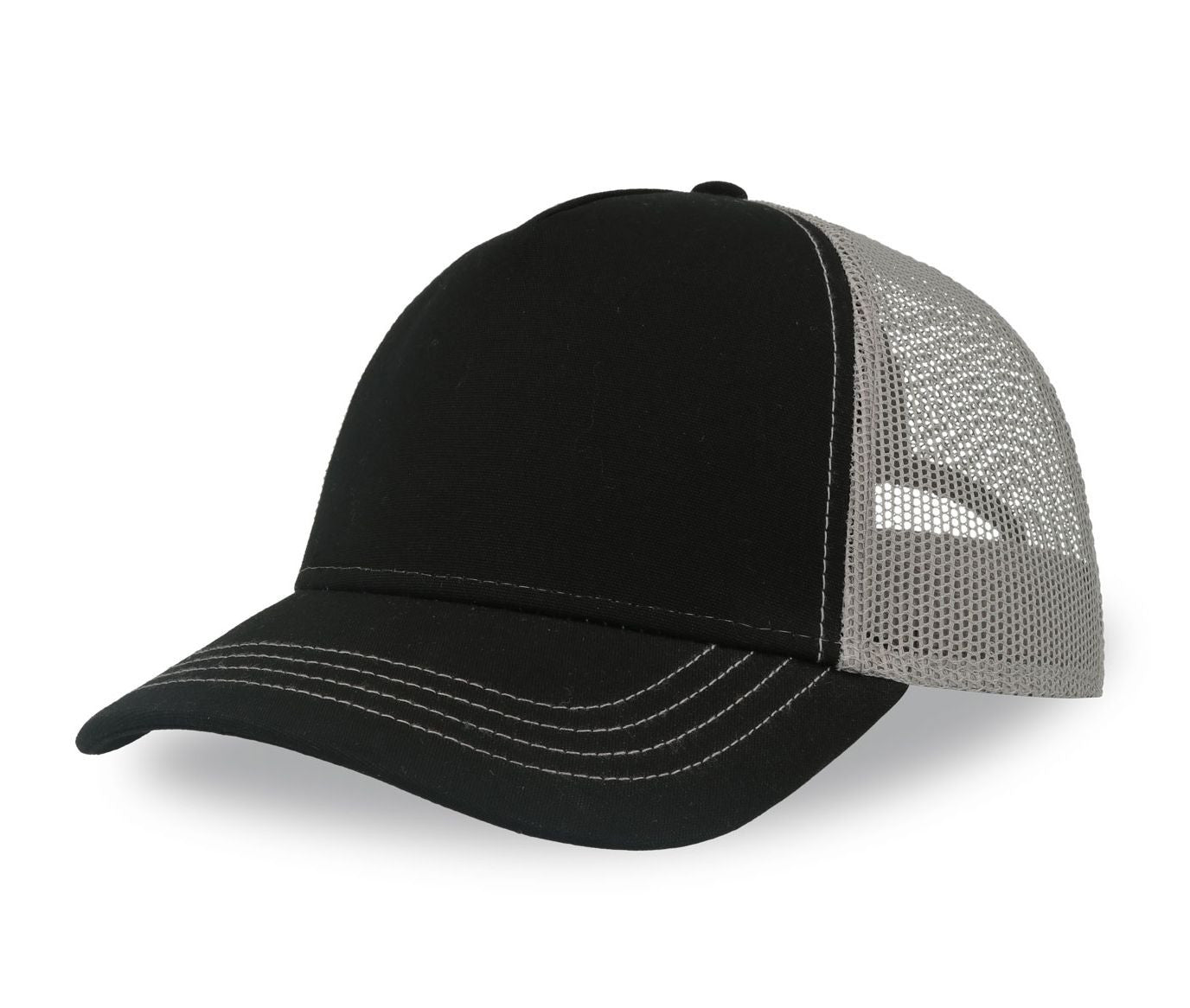 Casquette Rapper en Polyester Canvas Recyclé - Black / Grey