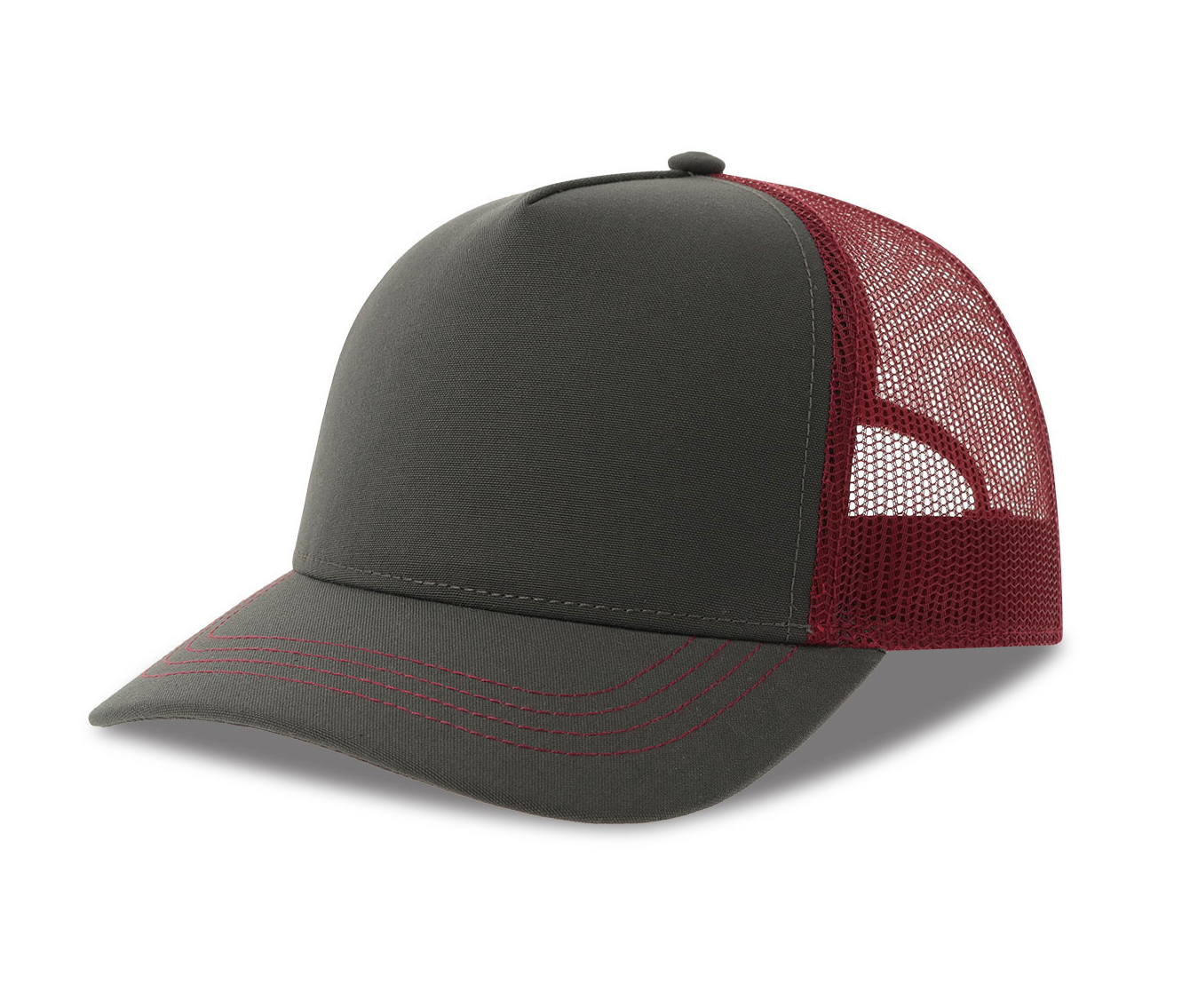 Casquette Rapper en Polyester Canvas Recyclé - Dark Grey/burgundy