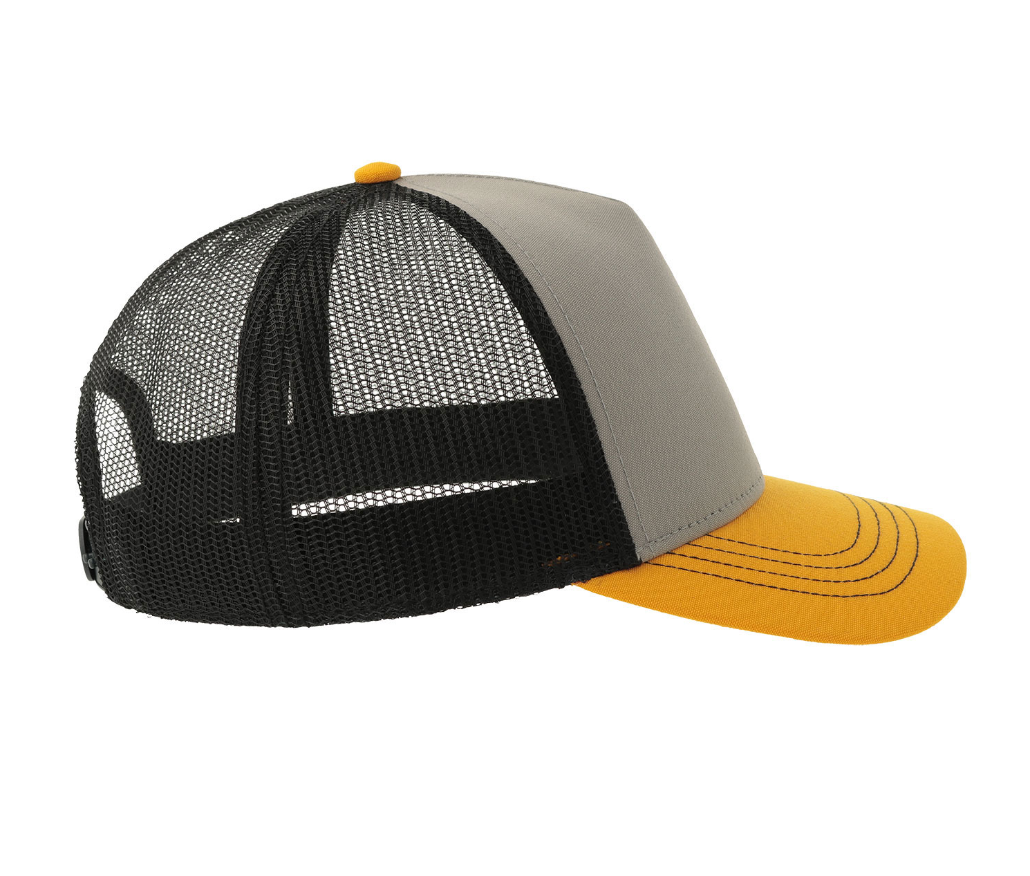 Casquette Rapper en Polyester Canvas Recyclé - Grey/yellow/black