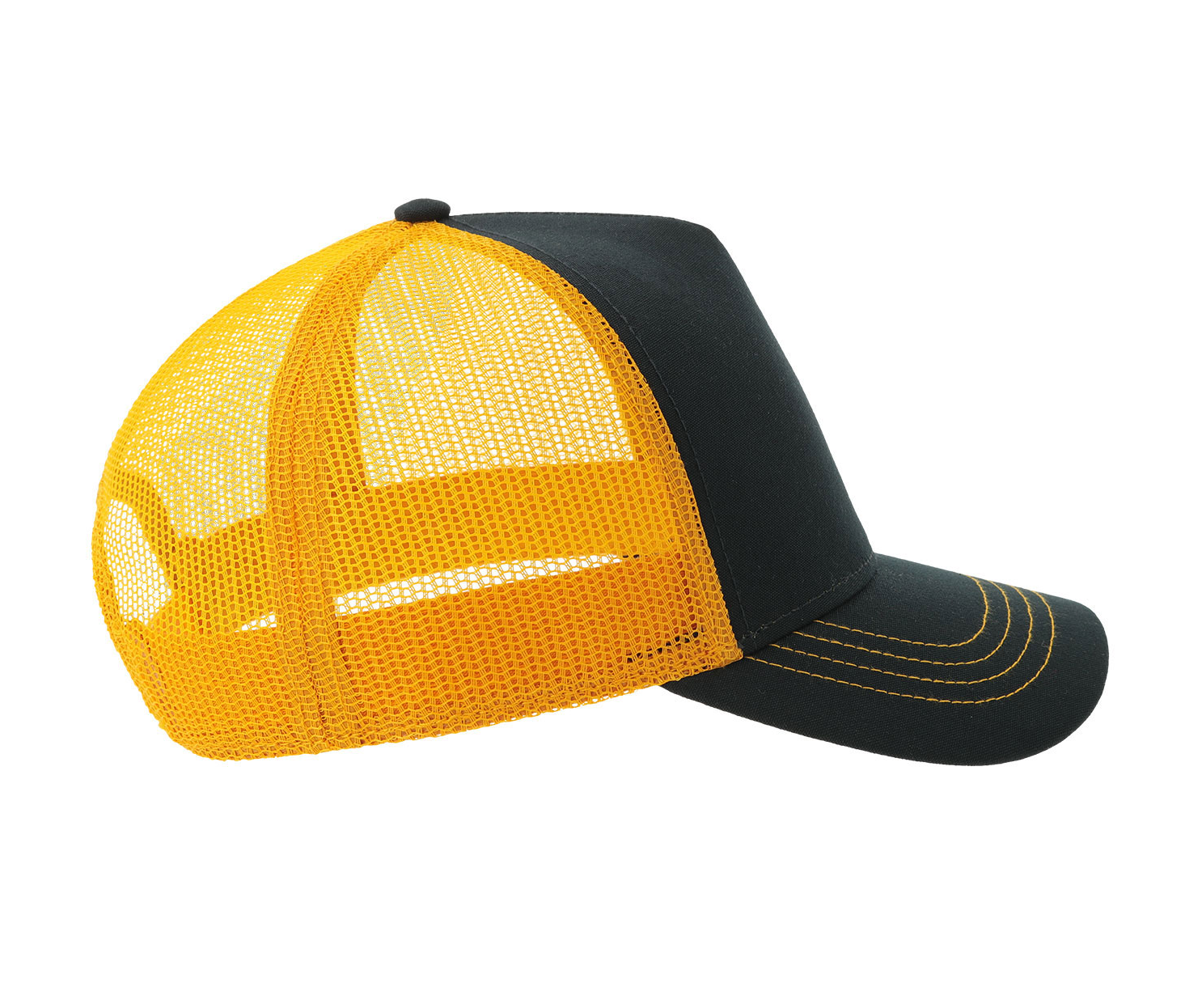 Casquette Rapper en Polyester Canvas Recyclé - Navy/yellow