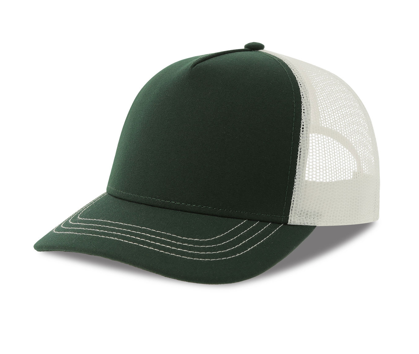 Casquette Rapper en Polyester Canvas Recyclé - Bottle Green/white