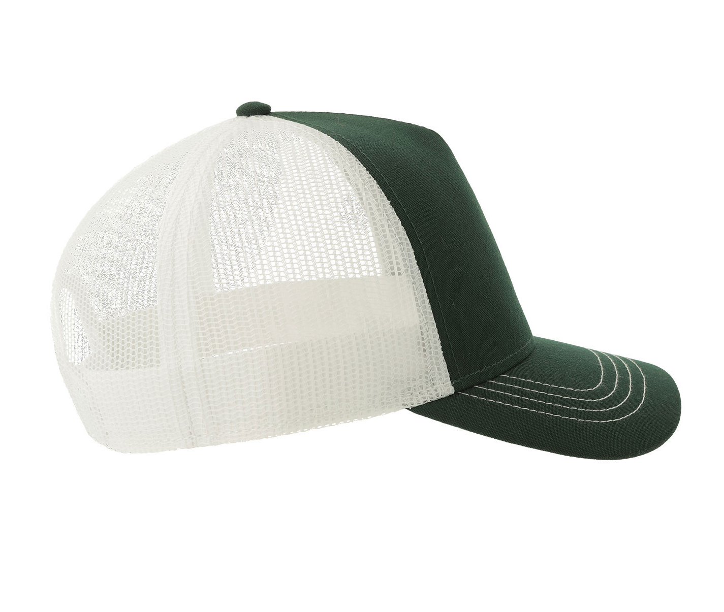 Casquette Rapper en Polyester Canvas Recyclé - Bottle Green/white