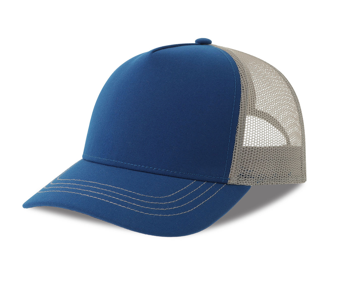 Casquette Rapper en Polyester Canvas Recyclé - Royal/grey