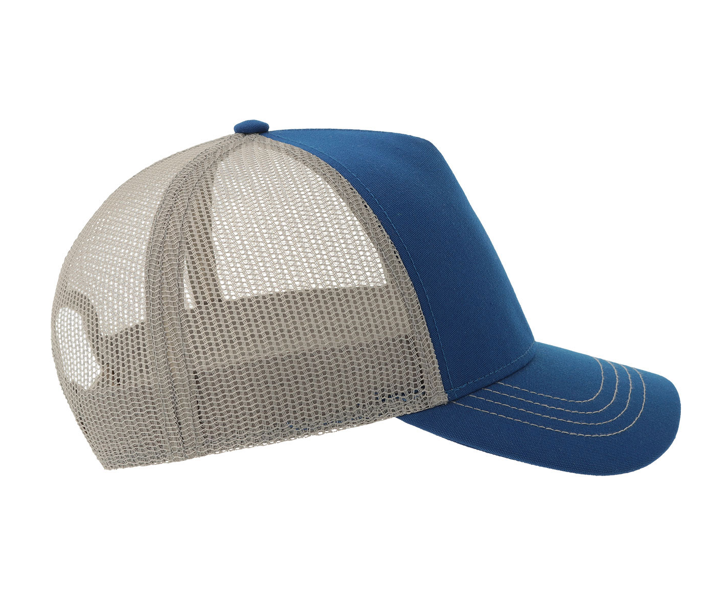 Casquette Rapper en Polyester Canvas Recyclé - Royal/grey