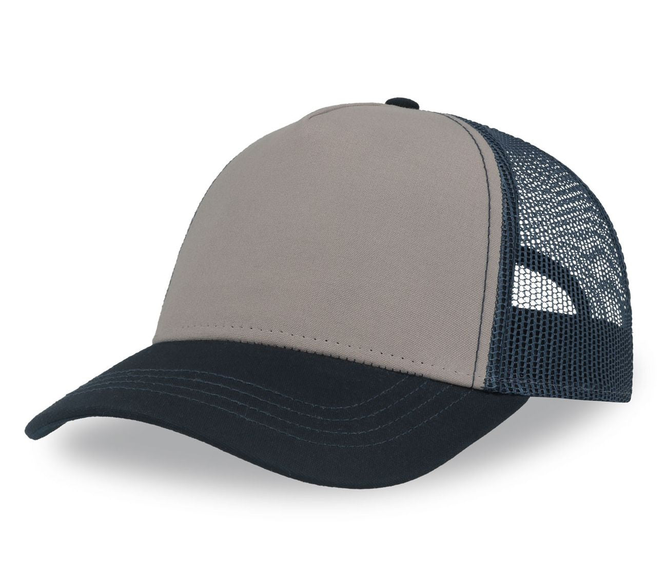 Casquette Rapper en Polyester Canvas Recyclé - Grey / Navy / Navy