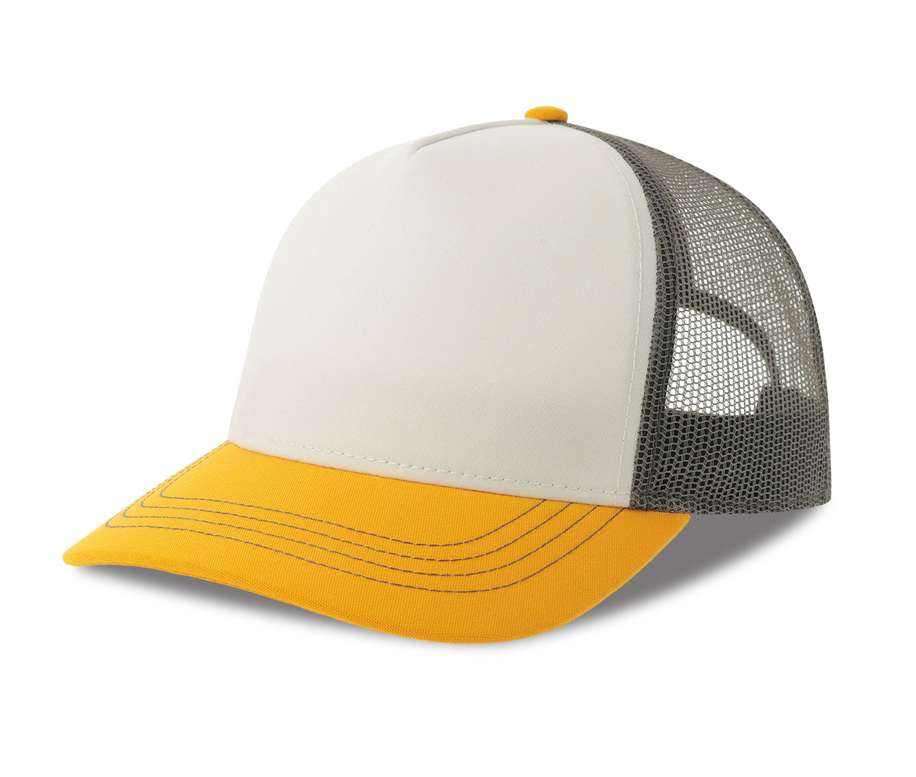 Casquette Rapper en Polyester Canvas Recyclé - White/yellow/dark Grey