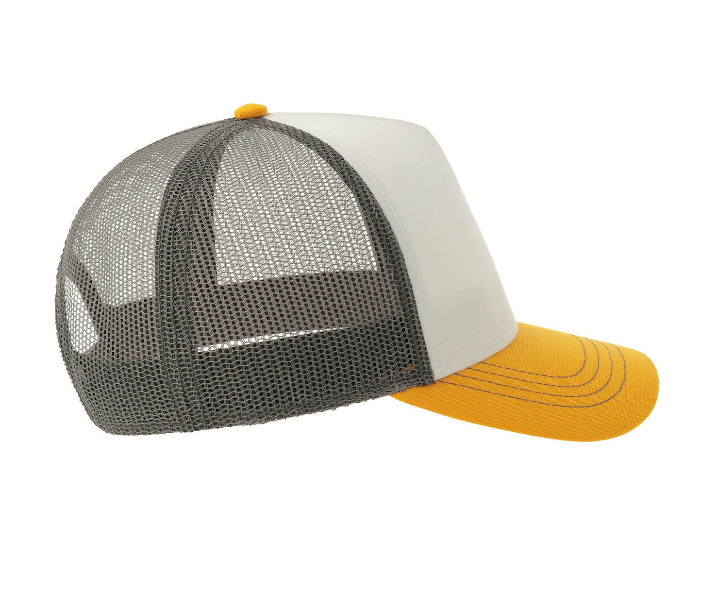 Casquette Rapper en Polyester Canvas Recyclé - White/yellow/dark Grey