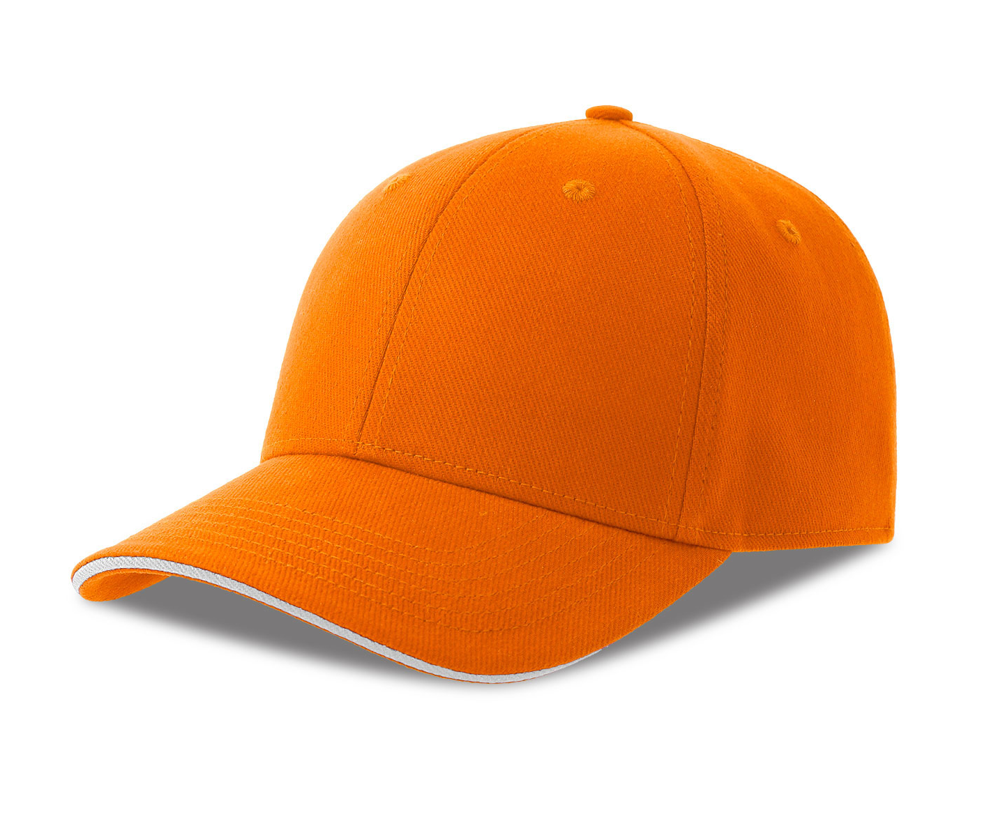 Casquette 6 Pans Contrastée - Orange/white