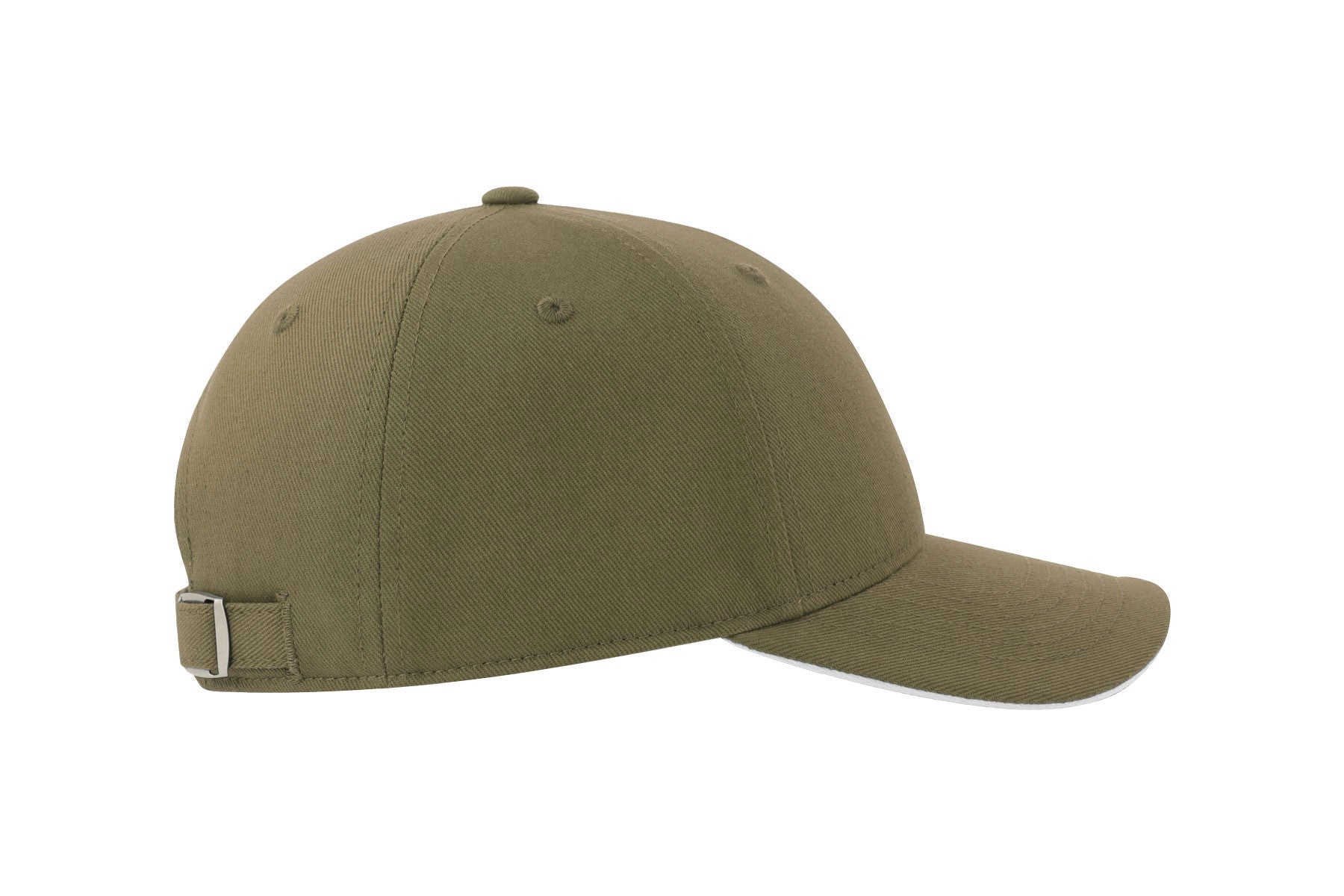 Casquette 6 Pans Contrastée - Olive / White