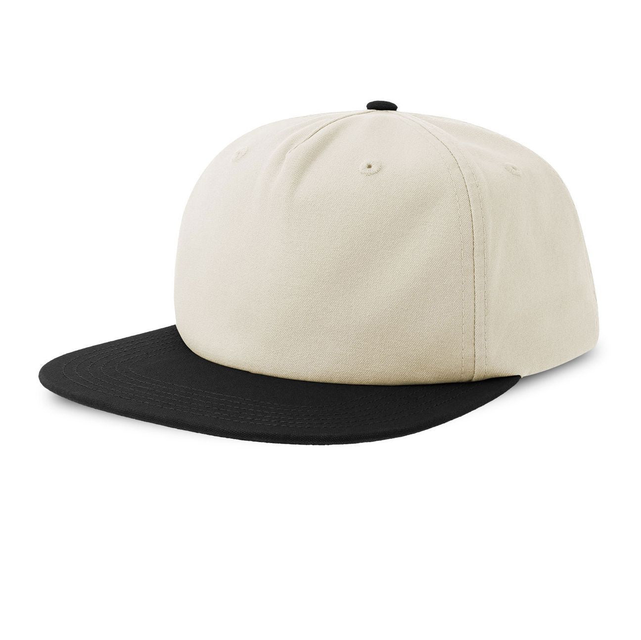 Casquette Vintage Visière Plate - Off White / Black