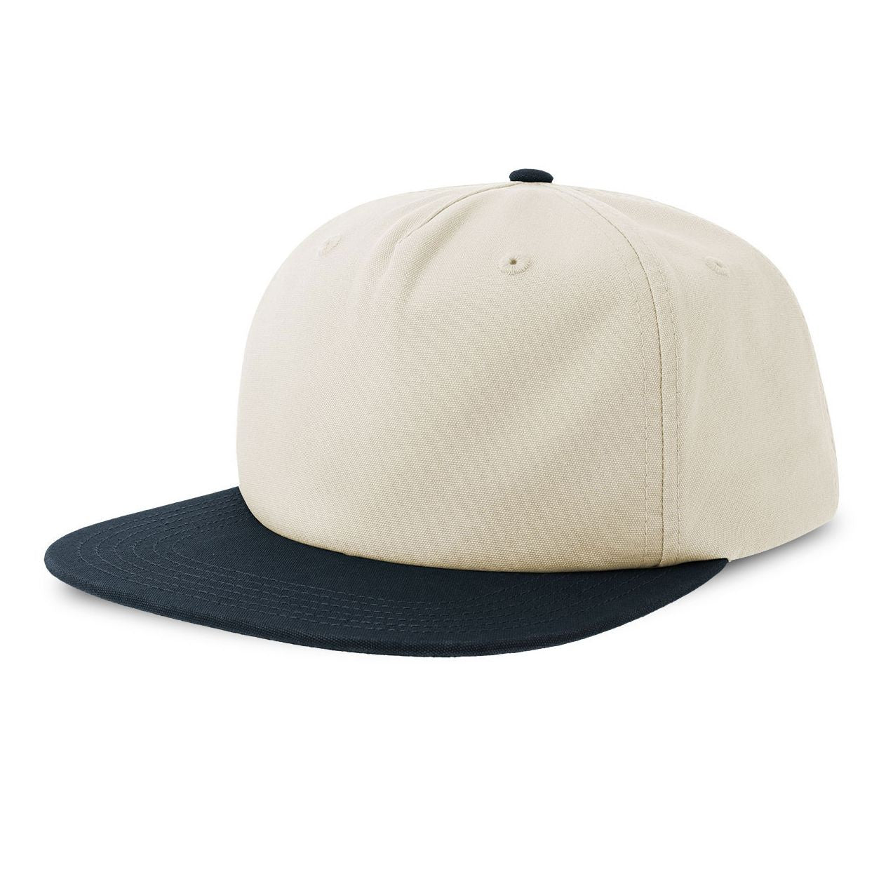 Casquette Vintage Visière Plate - Off White / Navy
