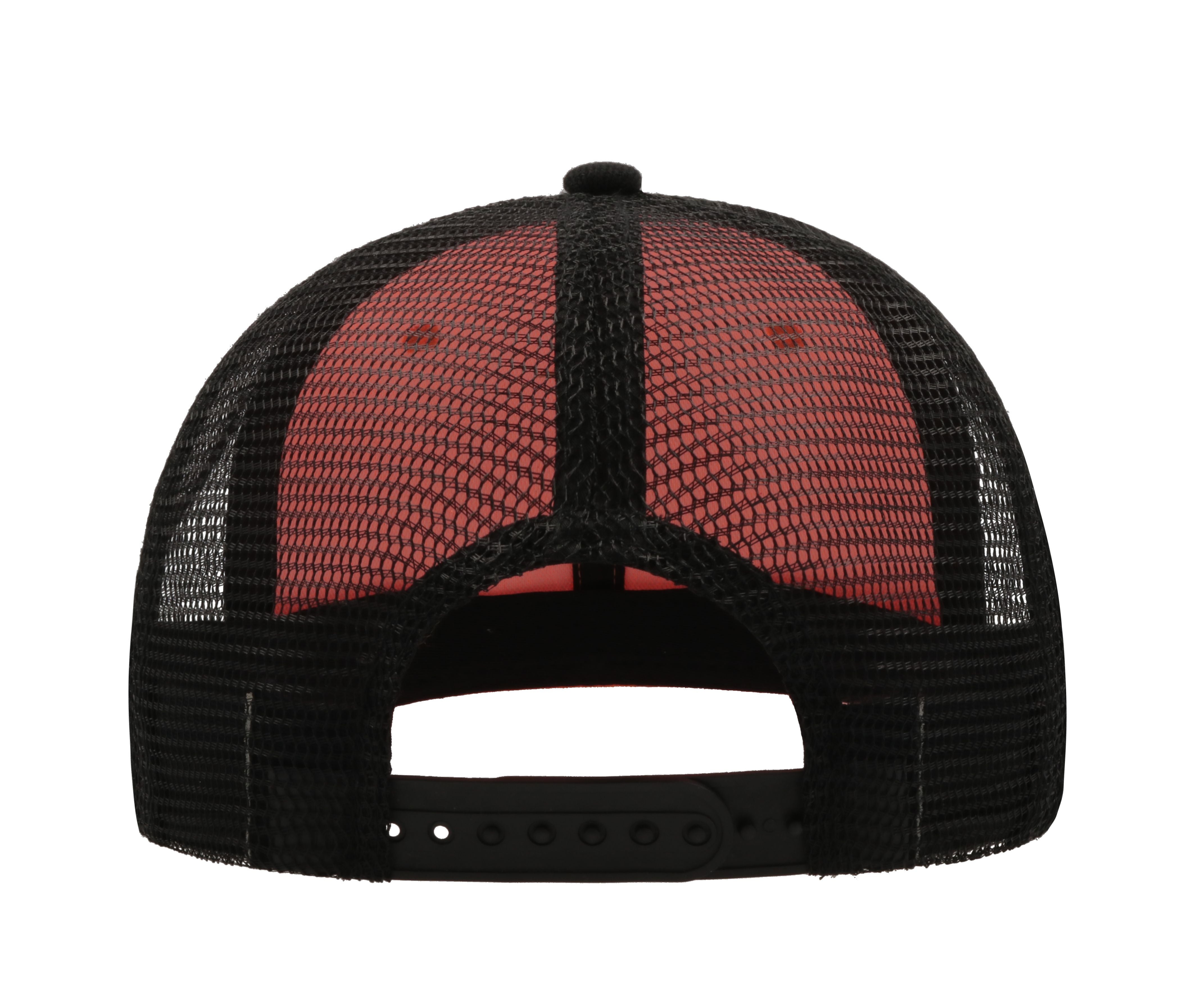 Casquette Visière Plate Style Trucker - Orange / Black