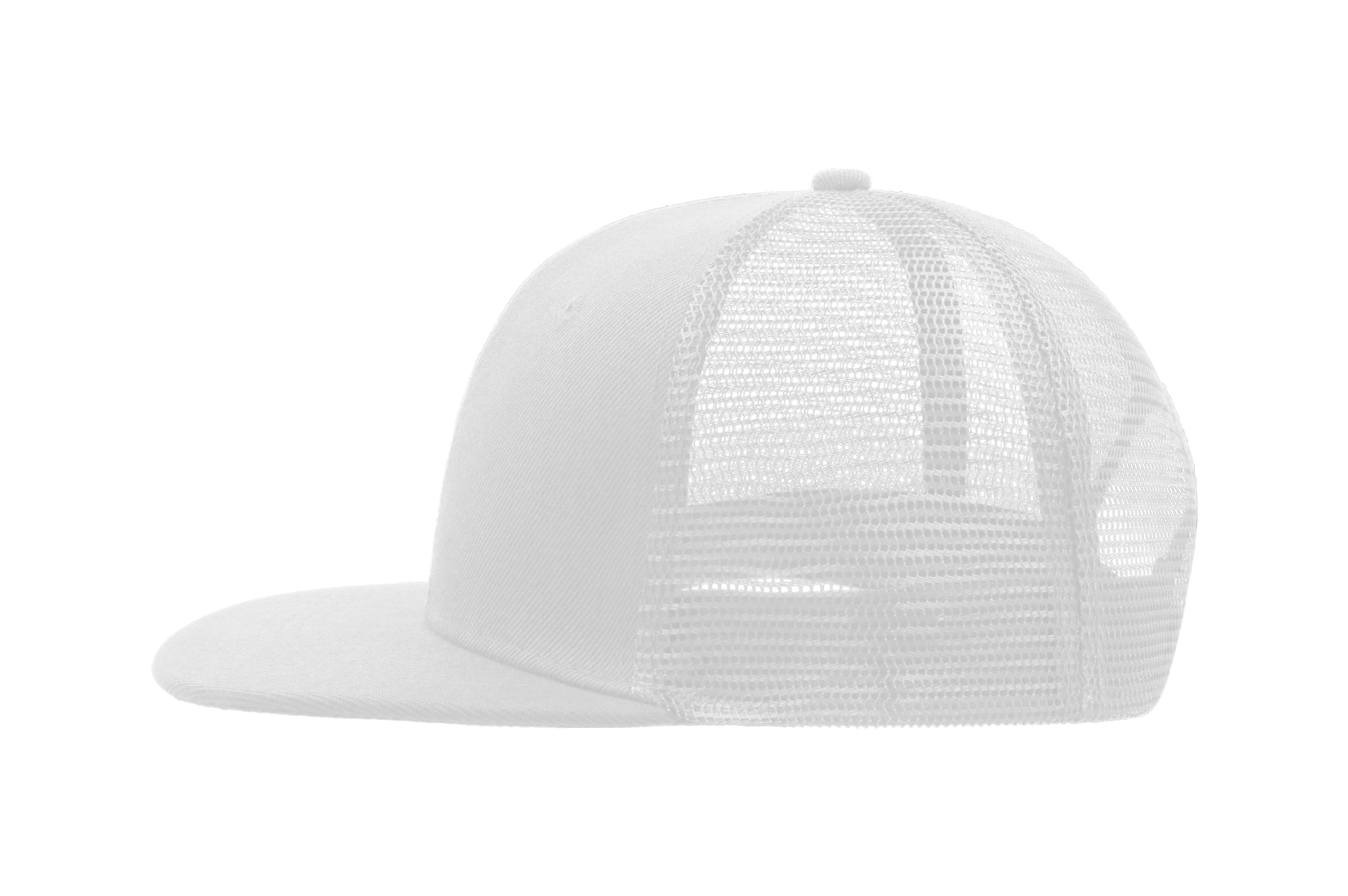 Casquette Visière Plate Style Trucker - White / White