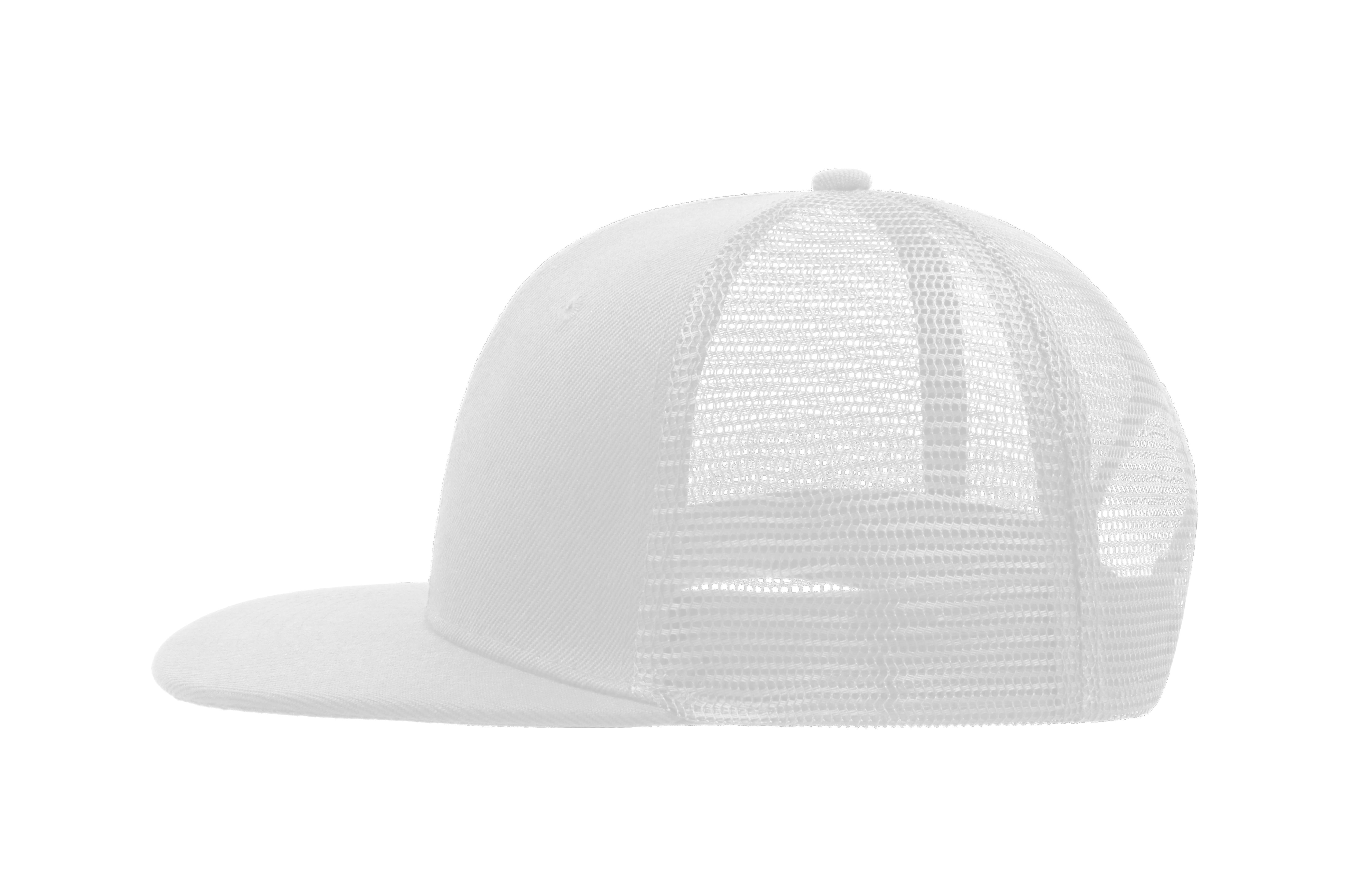 Casquette Visière Plate Style Trucker - White / White