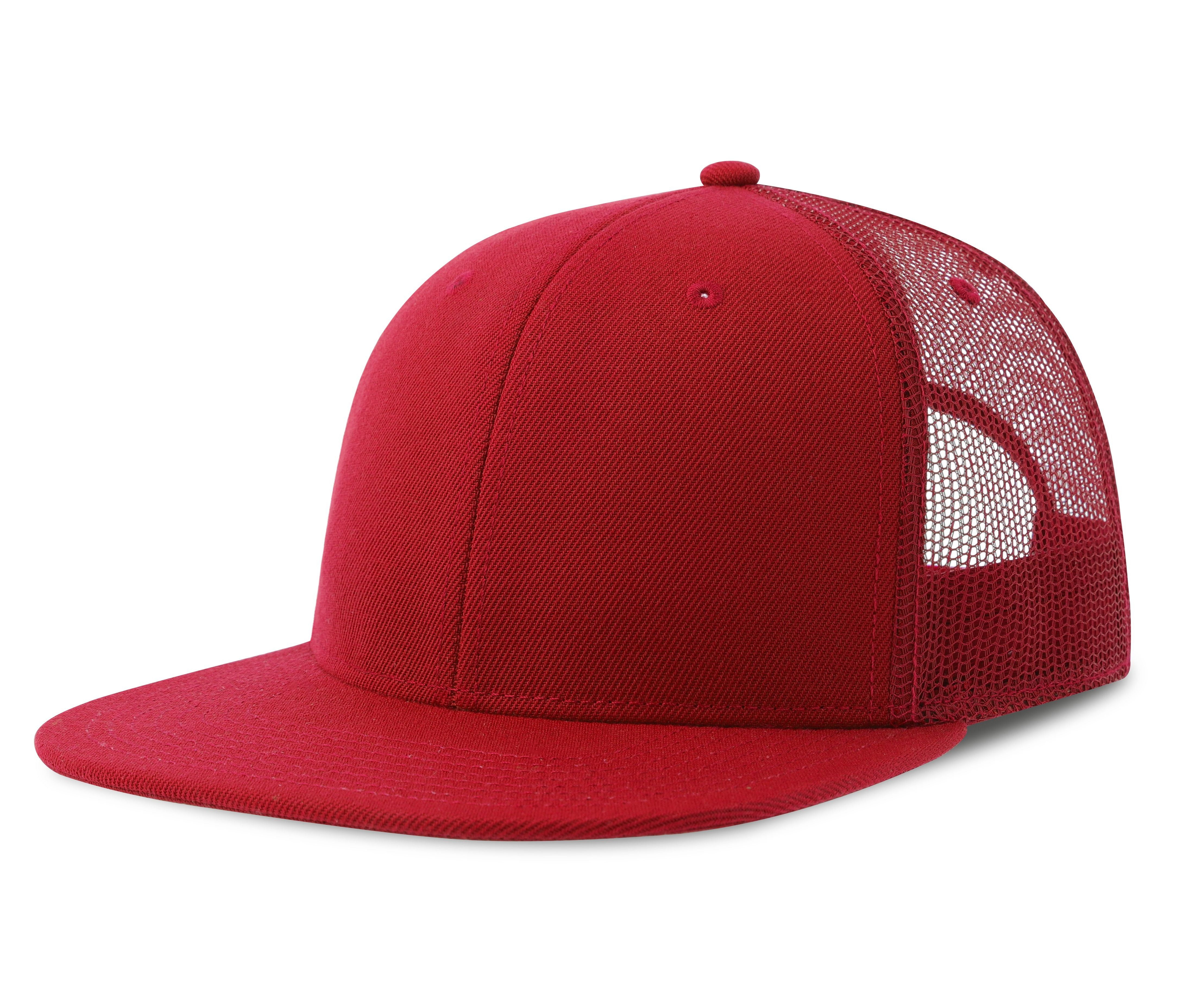 Casquette Visière Plate Style Trucker - Red / Red
