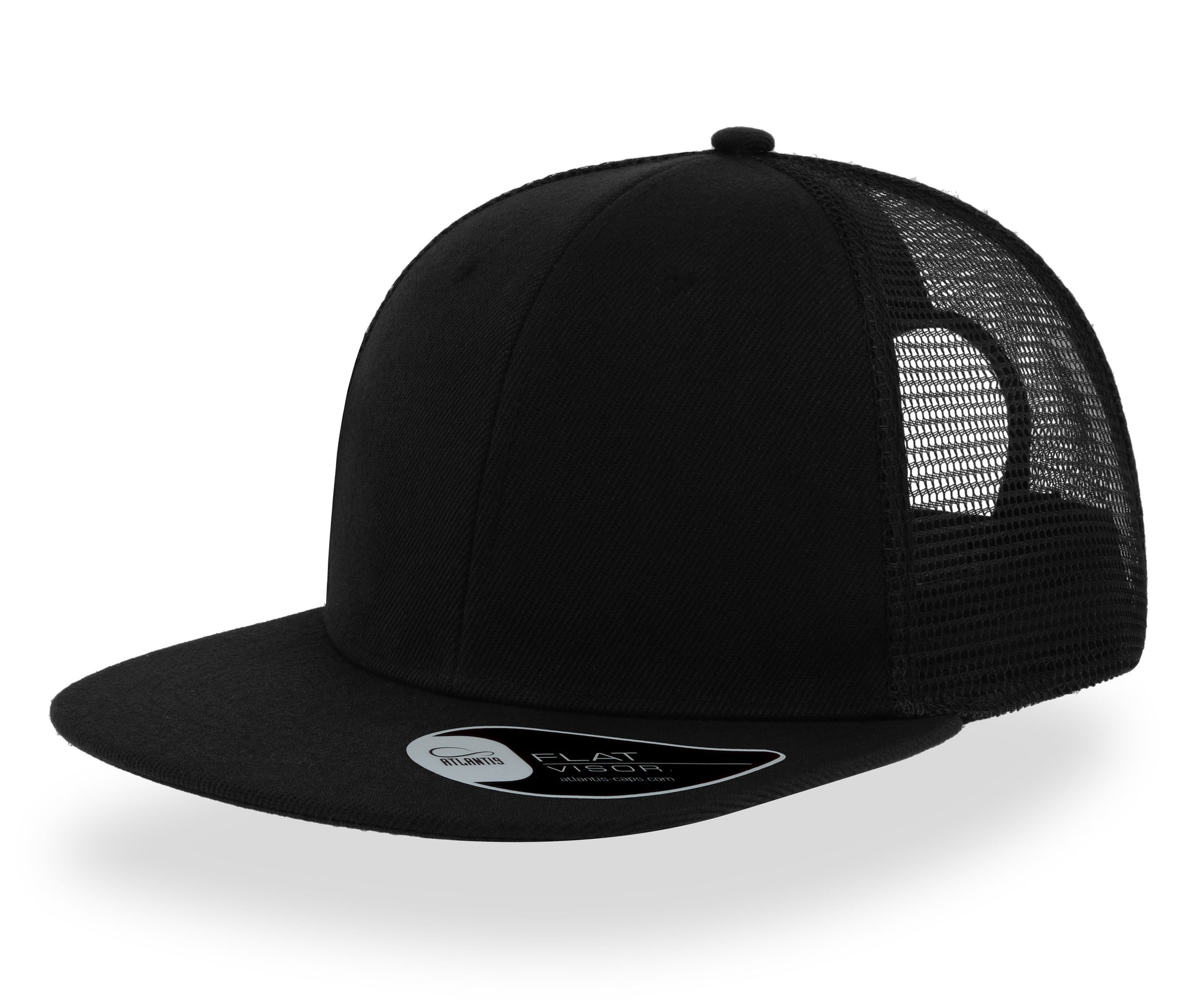 Casquette Visière Plate Style Trucker - Black / Black
