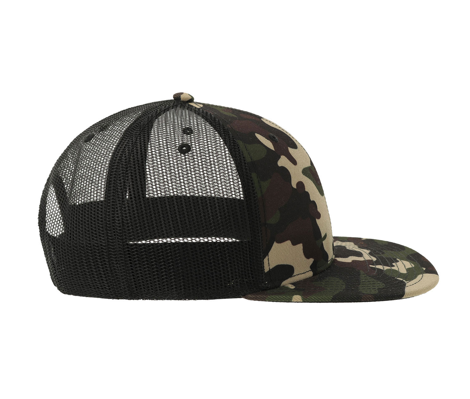 Casquette Visière Plate Style Trucker - Camouflage/black