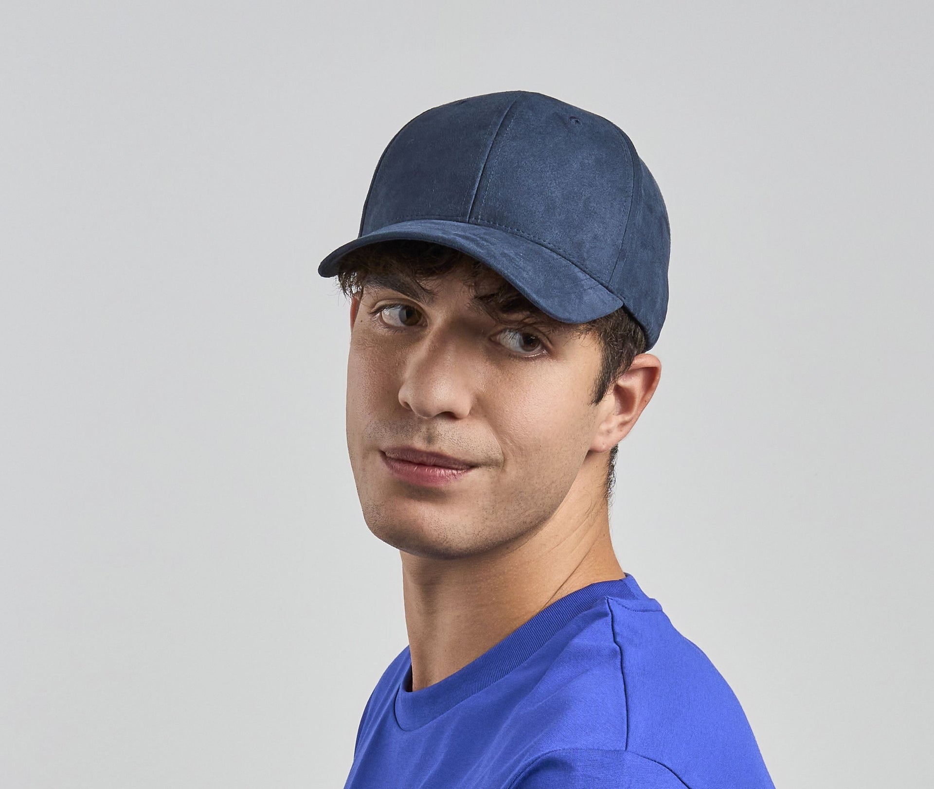 Casquette 6 pans en suédine