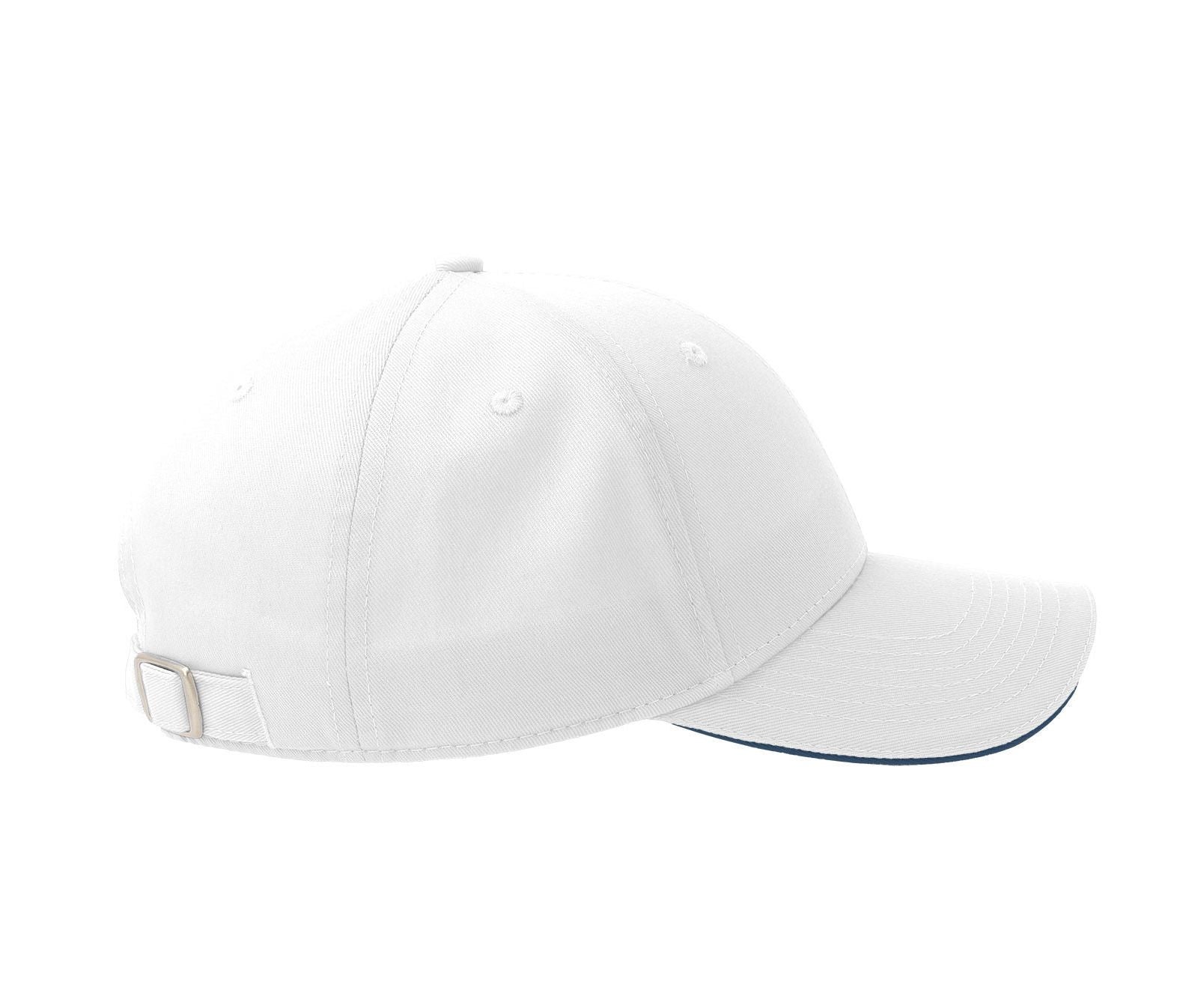 Casquette 6 Pans Visière Sandwich - White/navy