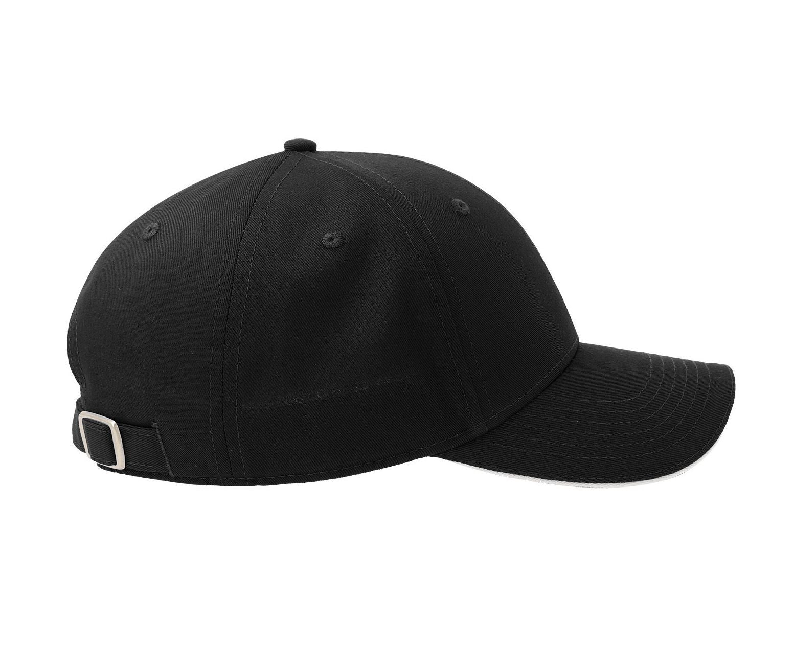 Casquette 6 Pans Visière Sandwich - Black