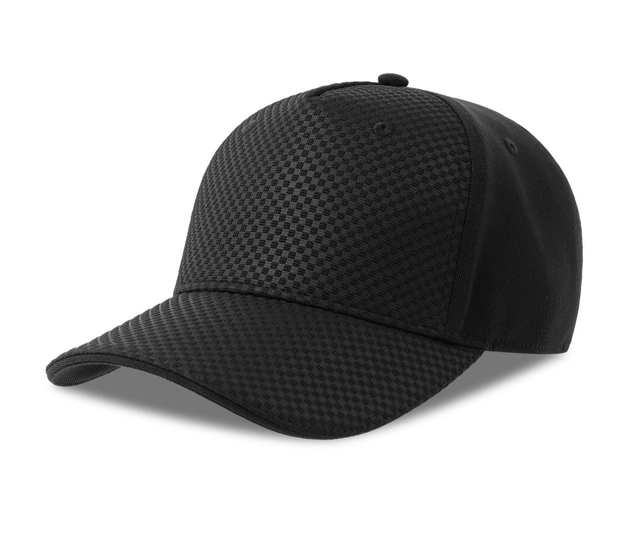 Casquette 5 Pans Effet Nid D'abeille - Black