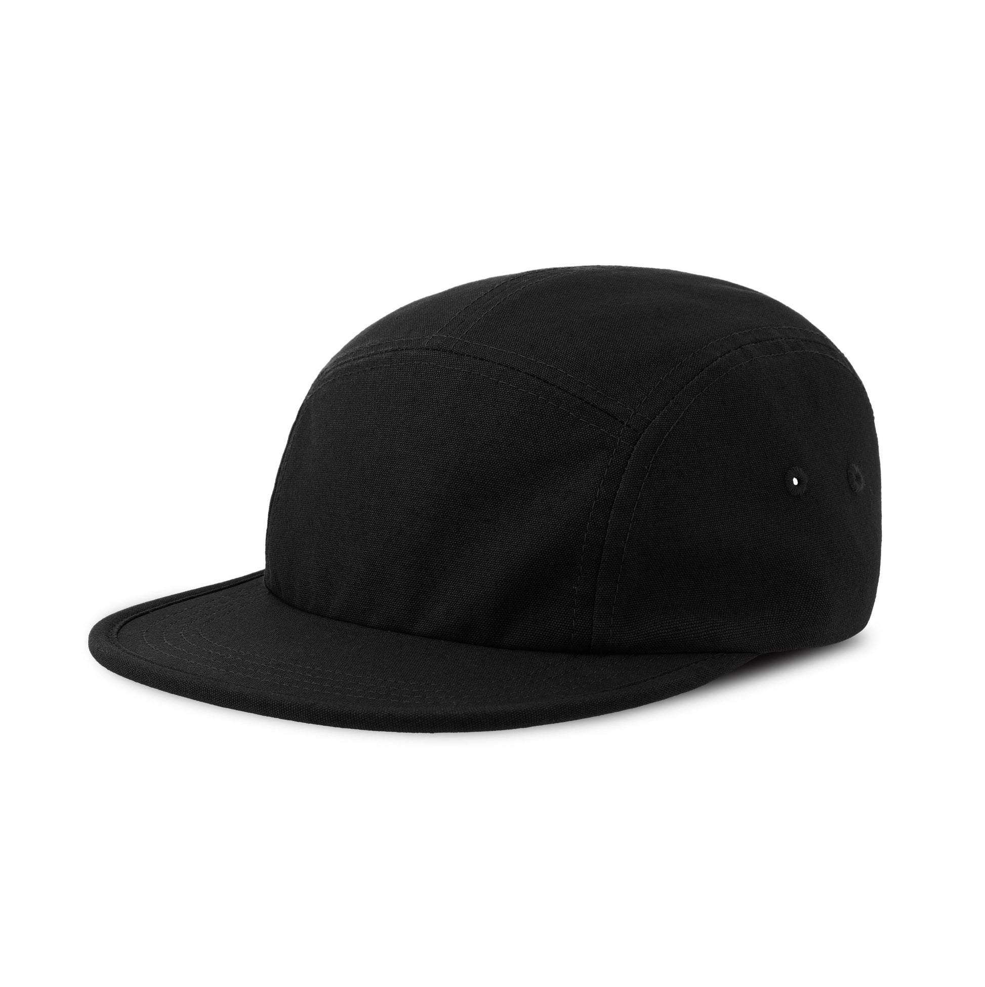 Casquette 5 Pans Visière Plate Effet Délavé - Black