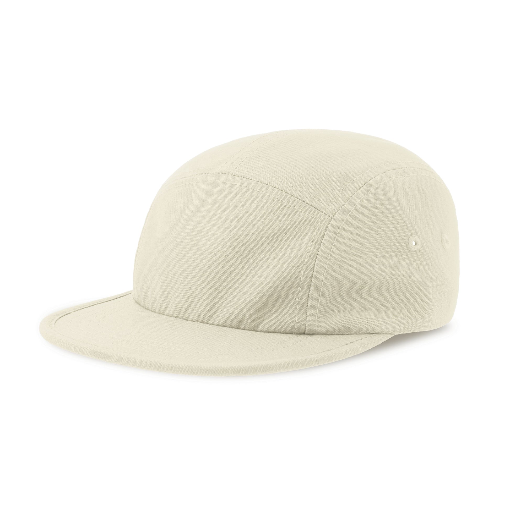 Casquette 5 Pans Visière Plate Effet Délavé - Off White