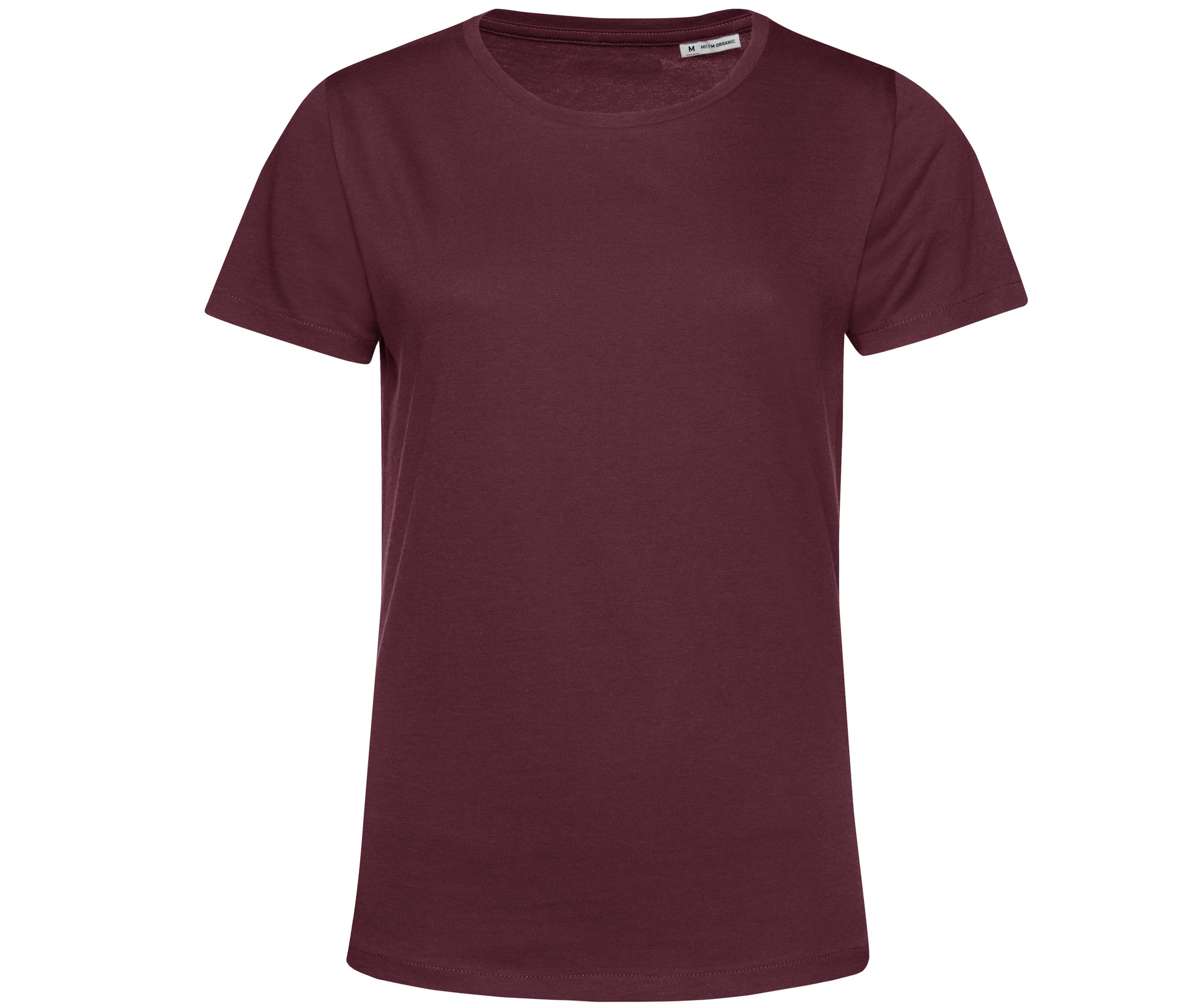 Tee-Shirt Femme Col Rond 150 Organique - Burgundy