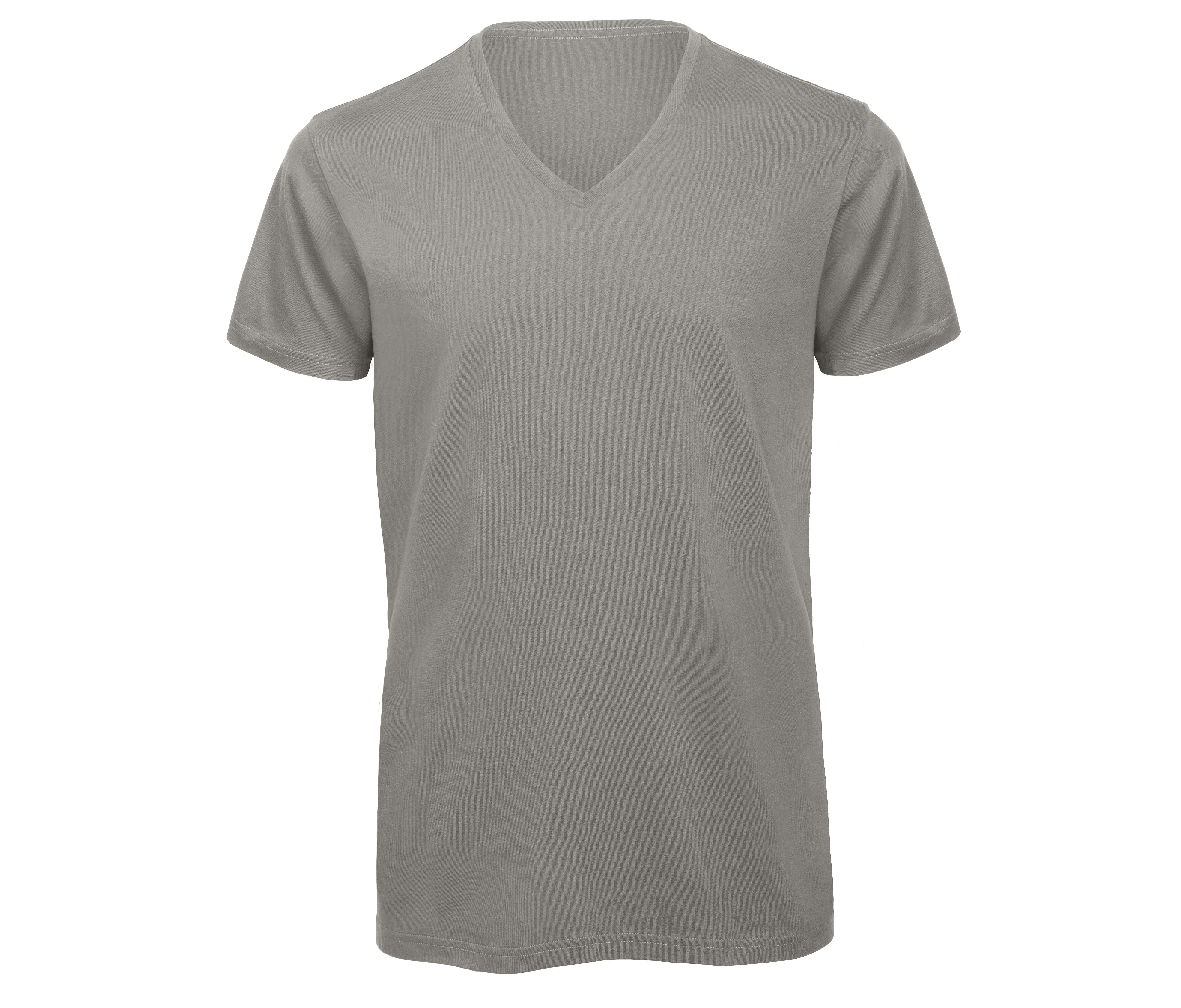 Tee-Shirt Homme Col V en Coton Bio - Light Grey
