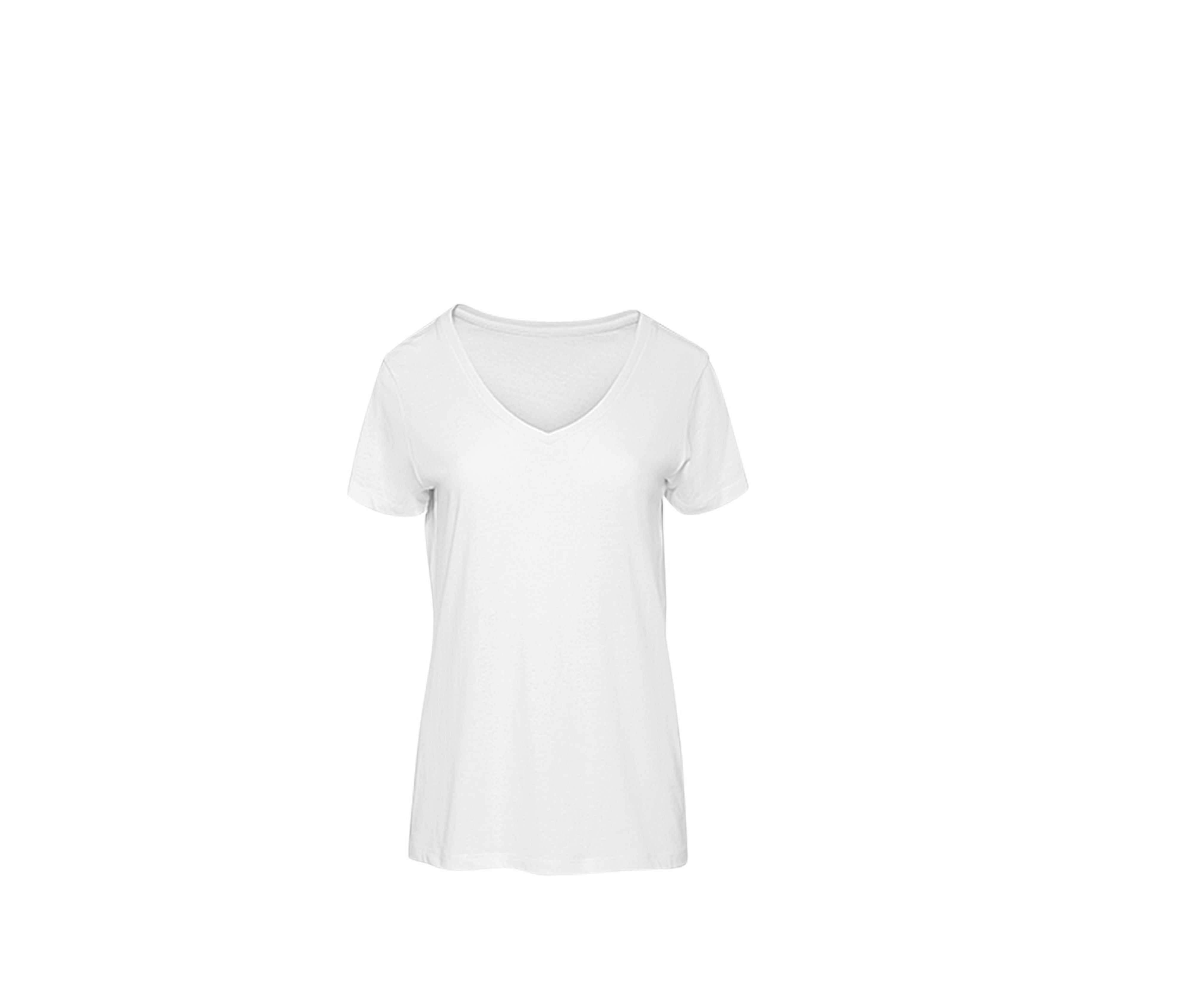 Tee-Shirt Femme Col V en Coton Bio - White
