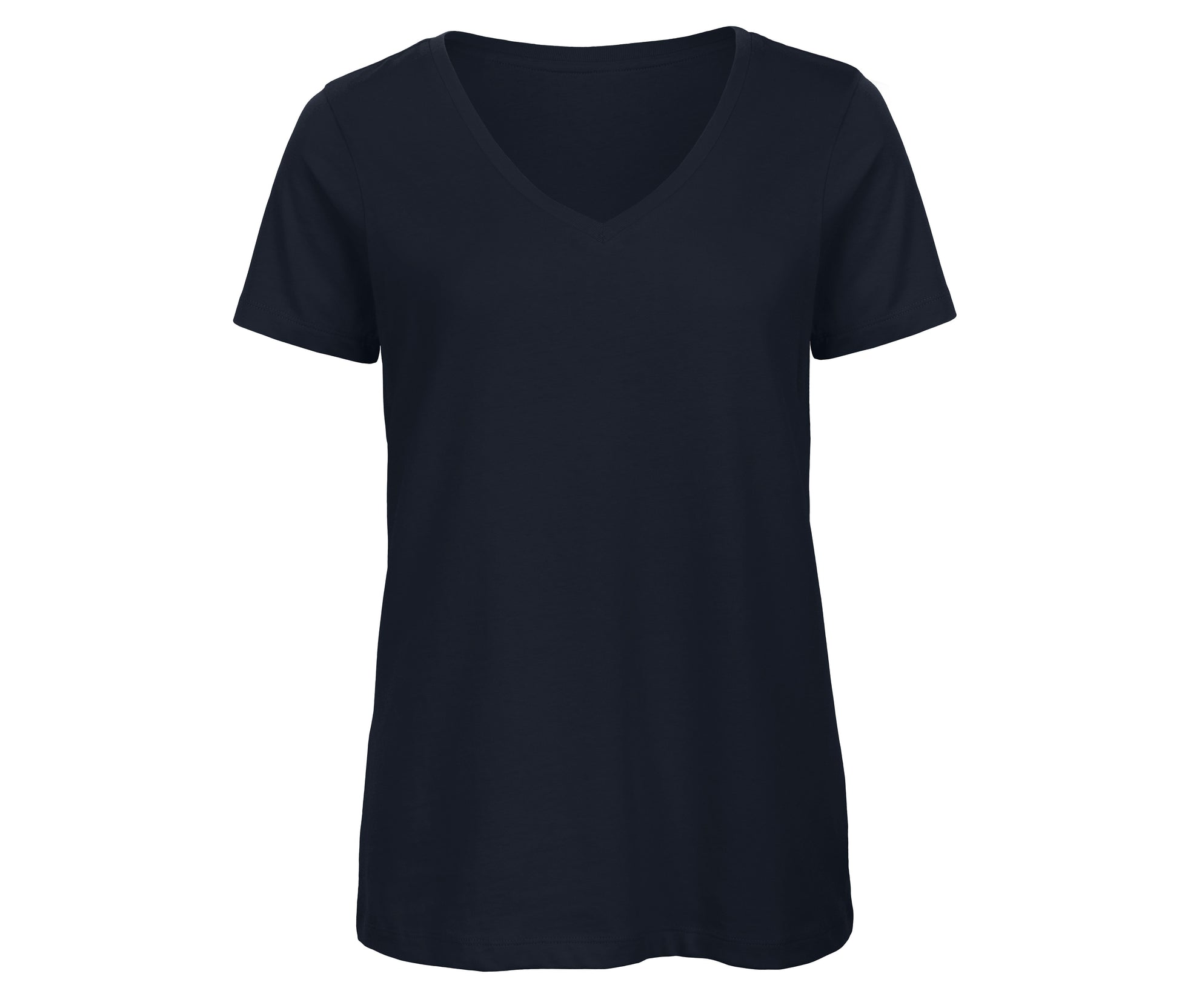 Tee-Shirt Femme Col V en Coton Bio - Navy