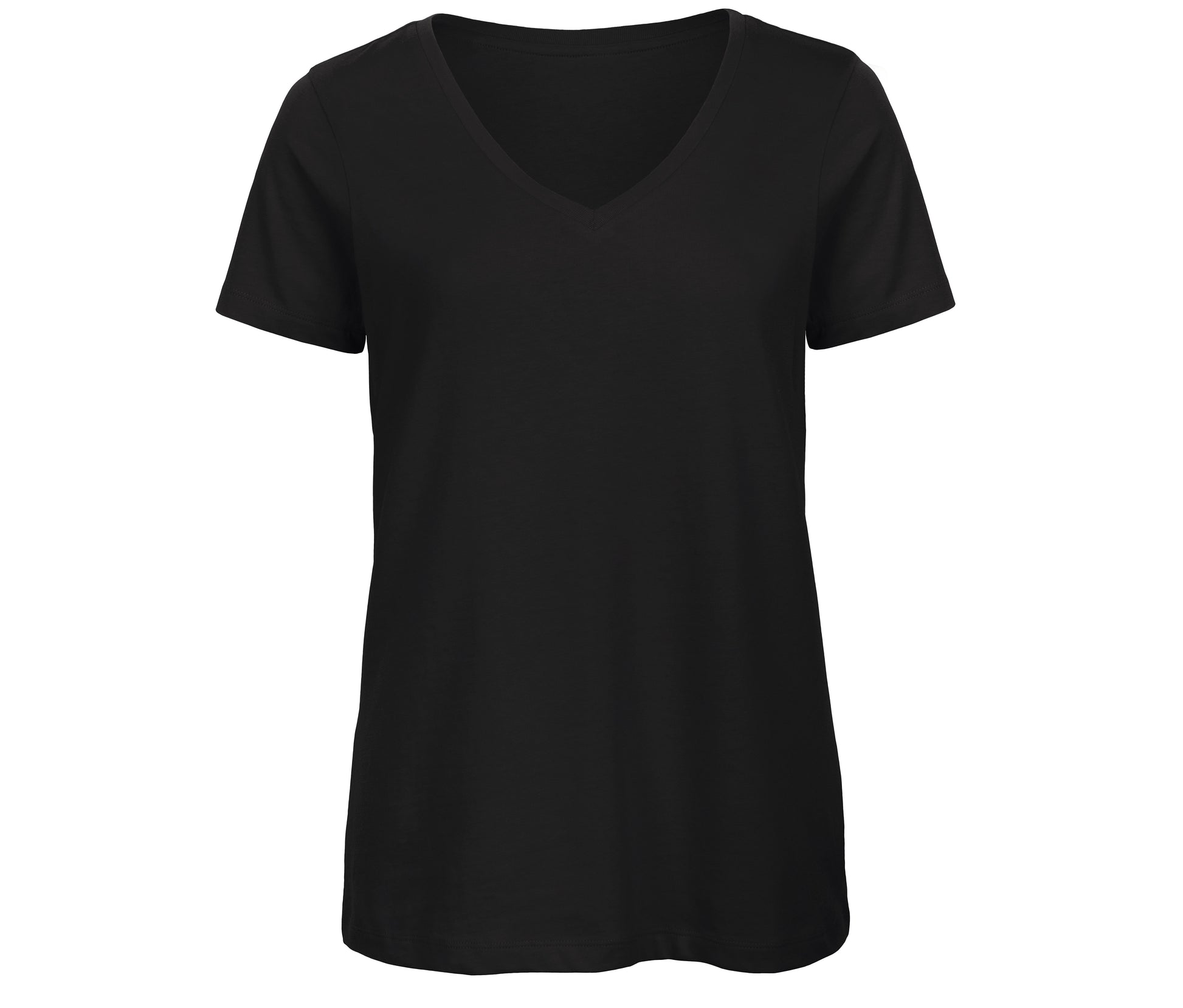 Tee-Shirt Femme Col V en Coton Bio - Black