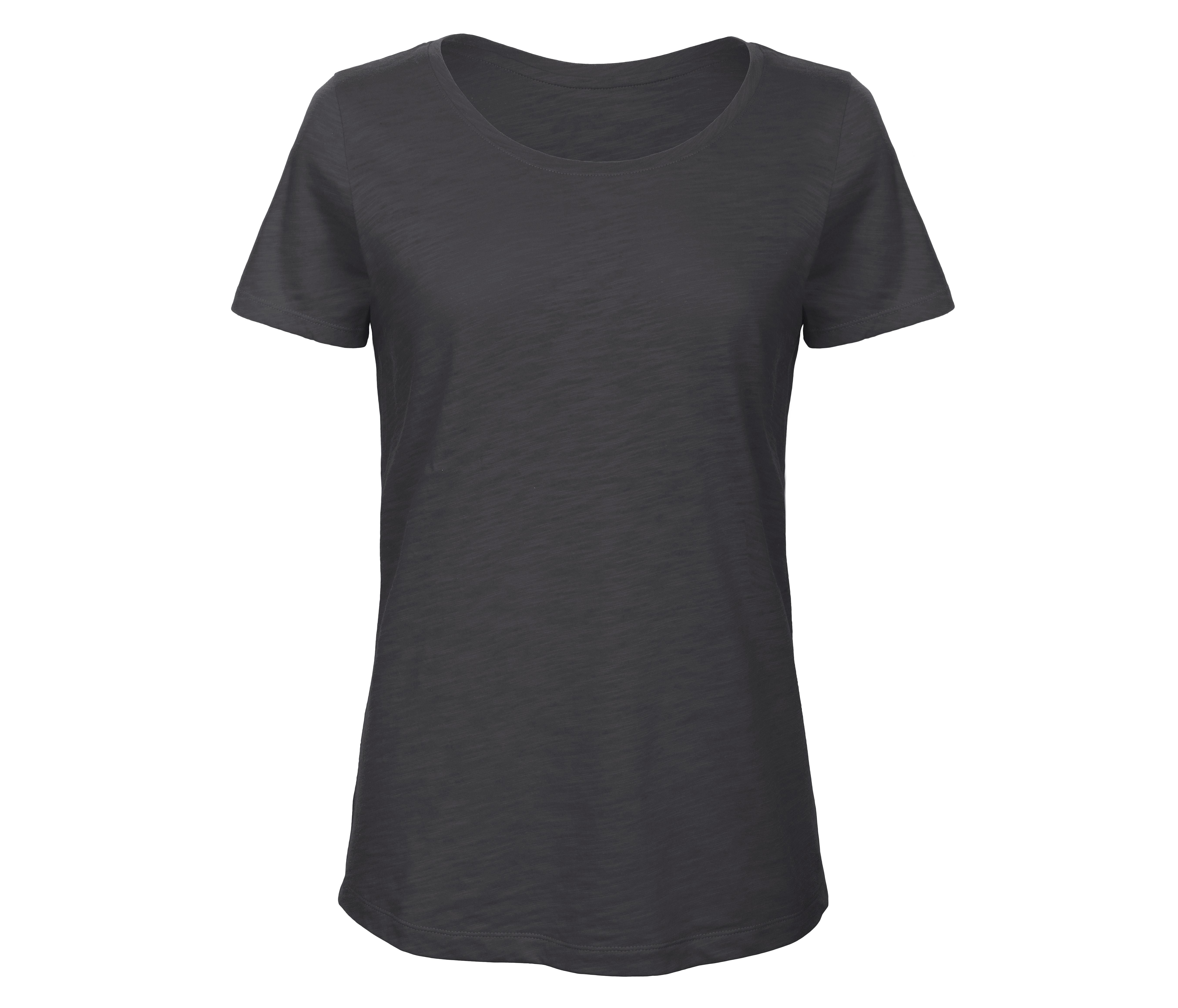 Tee-Shirt Femme Slub en Coton Bio - Chic Anthracite