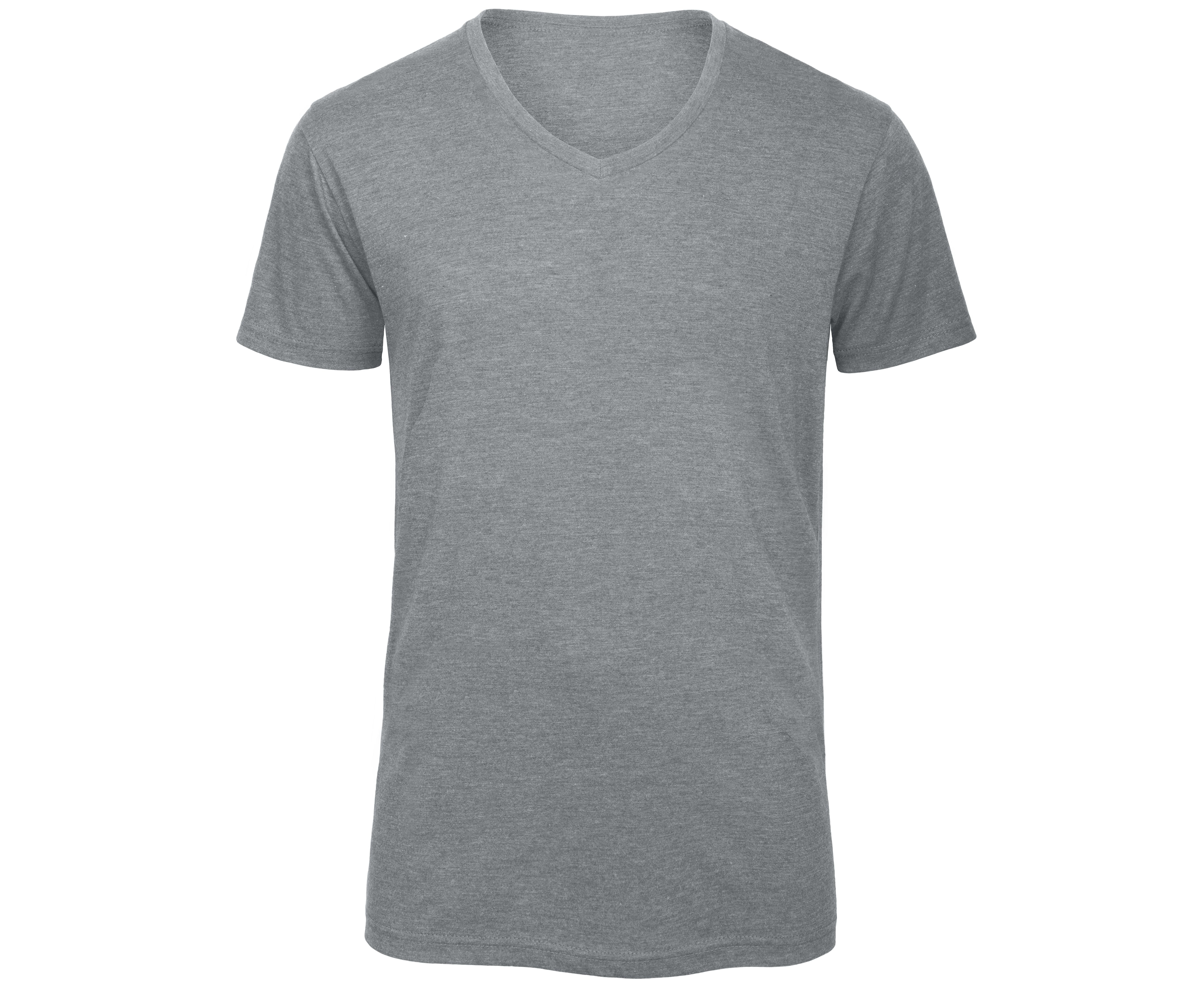 Tee-Shirt Col V Homme Tri-Blend - Heather Light Grey