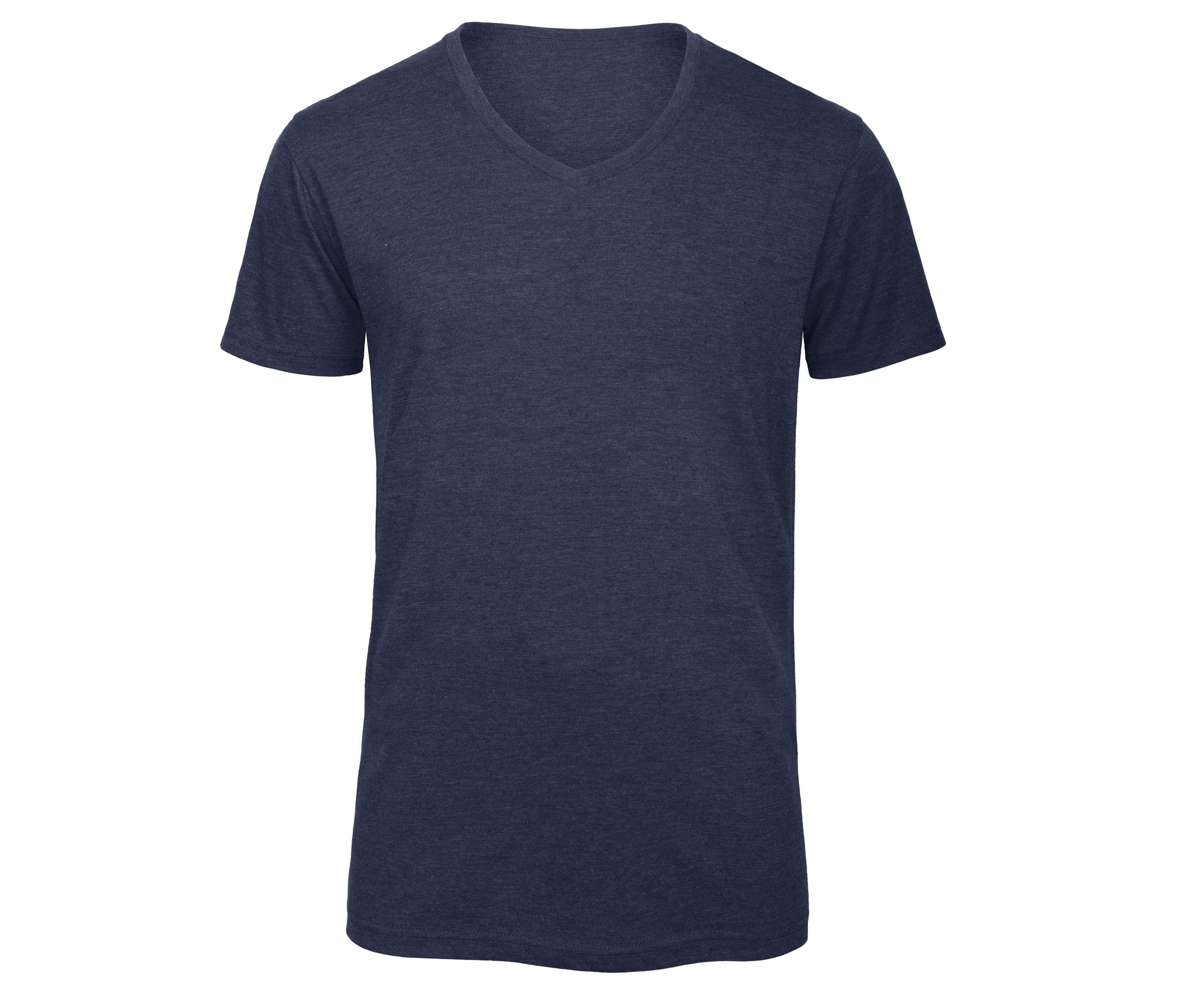Tee-Shirt Col V Homme Tri-Blend - Heather Navy
