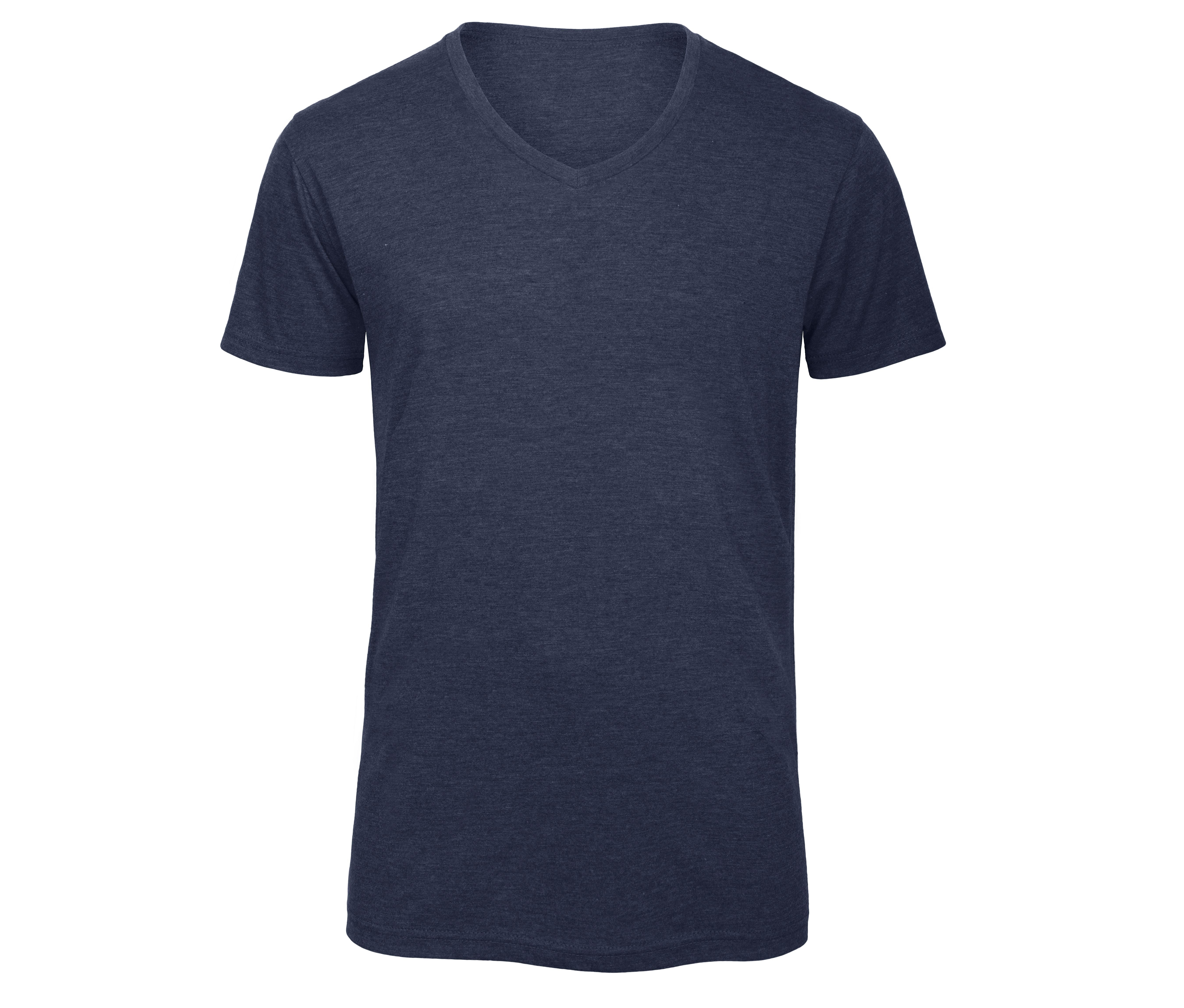 Tee-Shirt Col V Homme Tri-Blend - Heather Navy