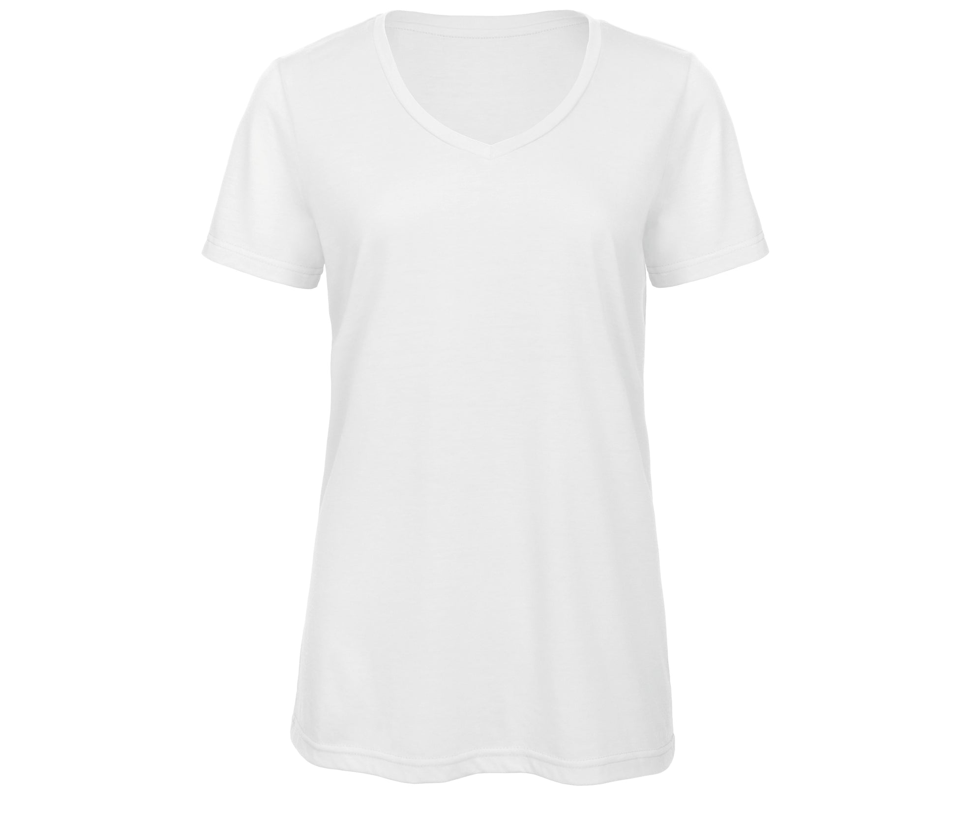 Tee-Shirt Col V Femme Tri-Blend - White