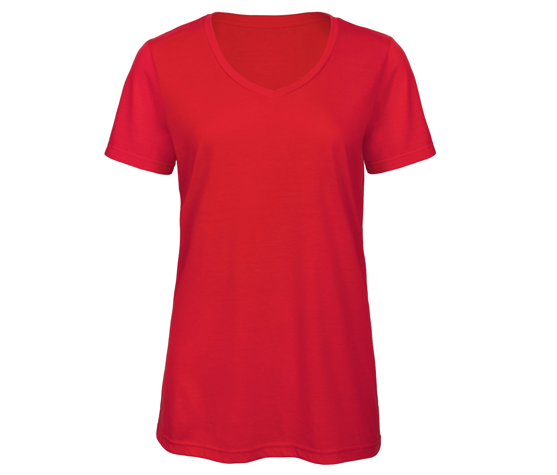 Tee-Shirt Col V Femme Tri-Blend - Red