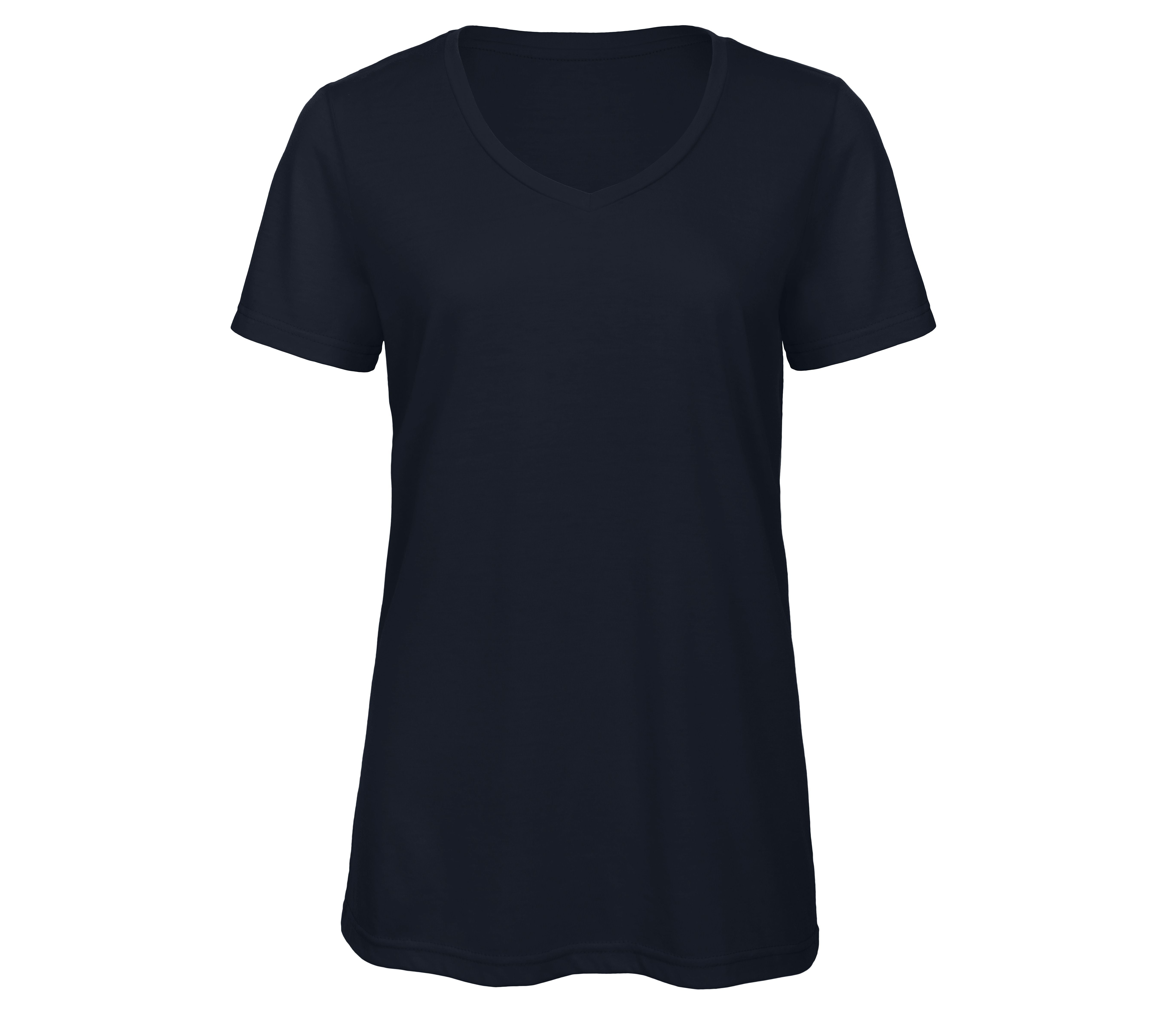 Tee-Shirt Col V Femme Tri-Blend - Navy