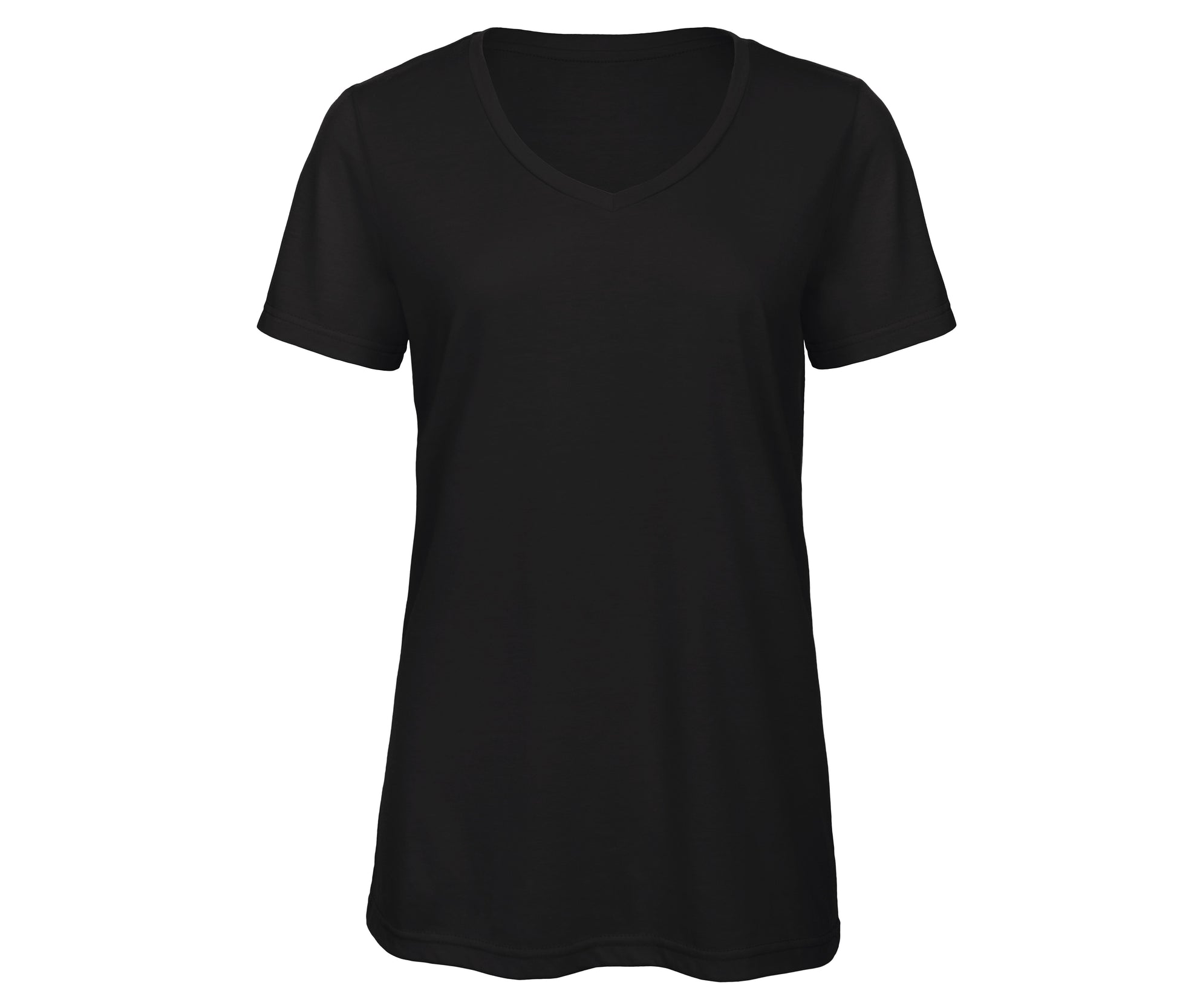 Tee-Shirt Col V Femme Tri-Blend - Black