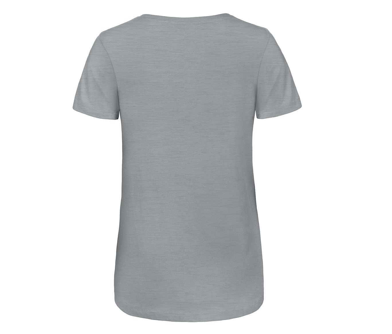 Tee-Shirt Col V Femme Tri-Blend - Heather Light Grey