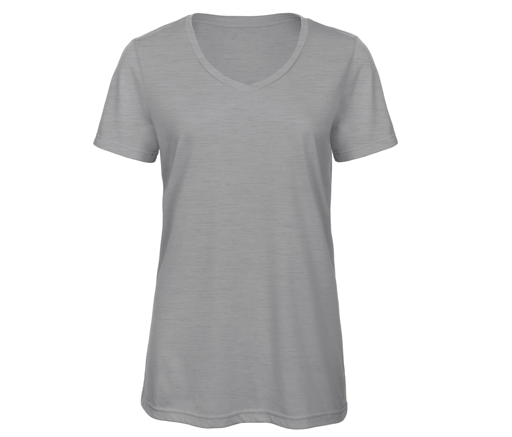 Tee-Shirt Col V Femme Tri-Blend - Heather Light Grey