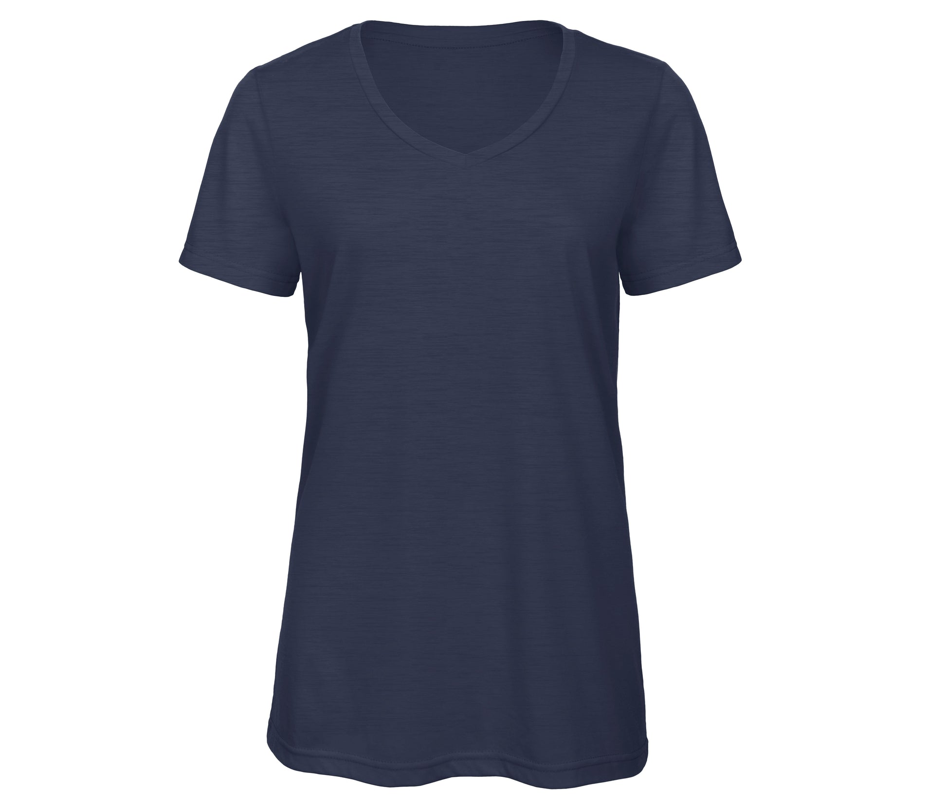 Tee-Shirt Col V Femme Tri-Blend - Heather Navy
