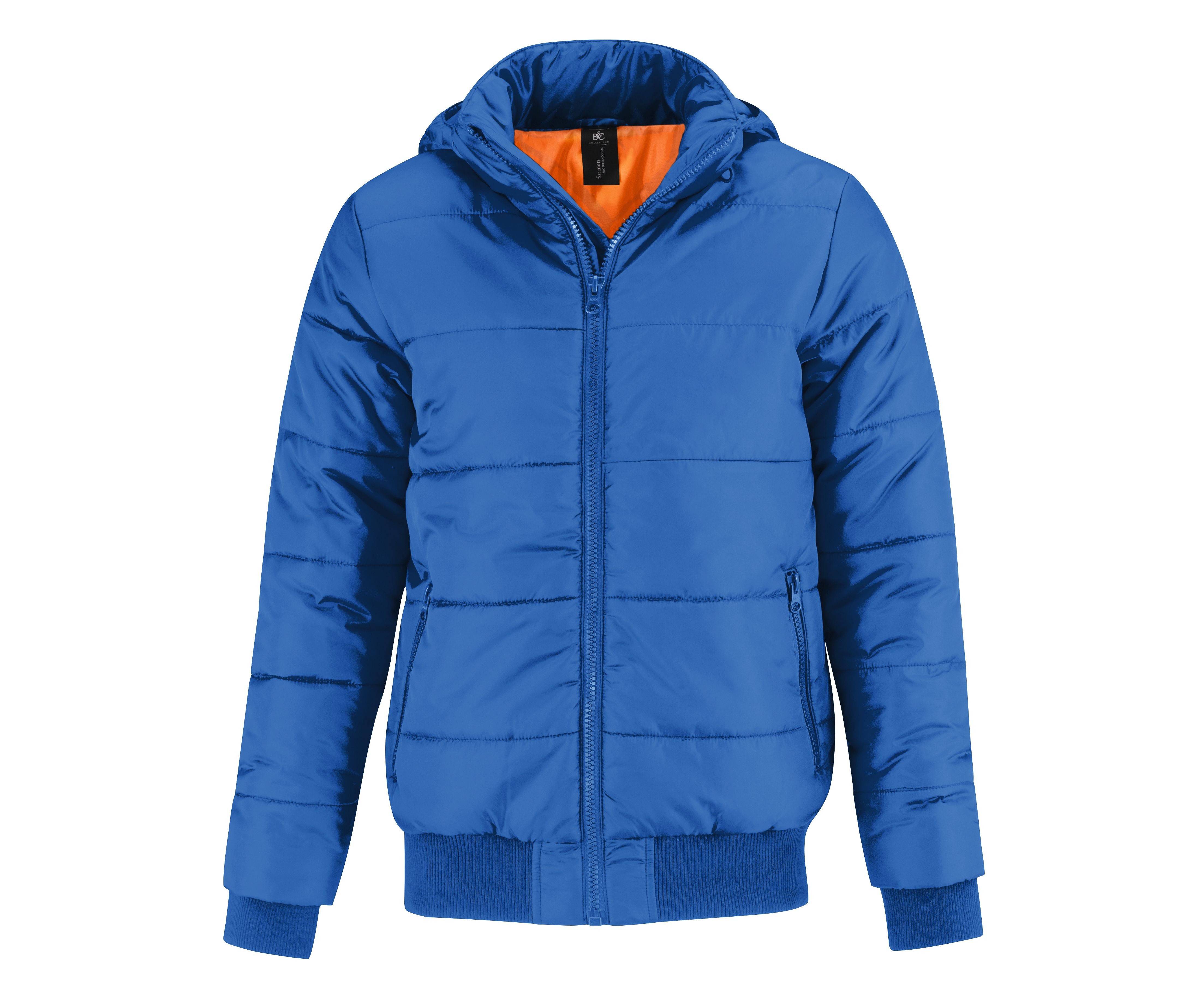 Blouson Doudoune Capuche Homme - Royal Blue / Orange