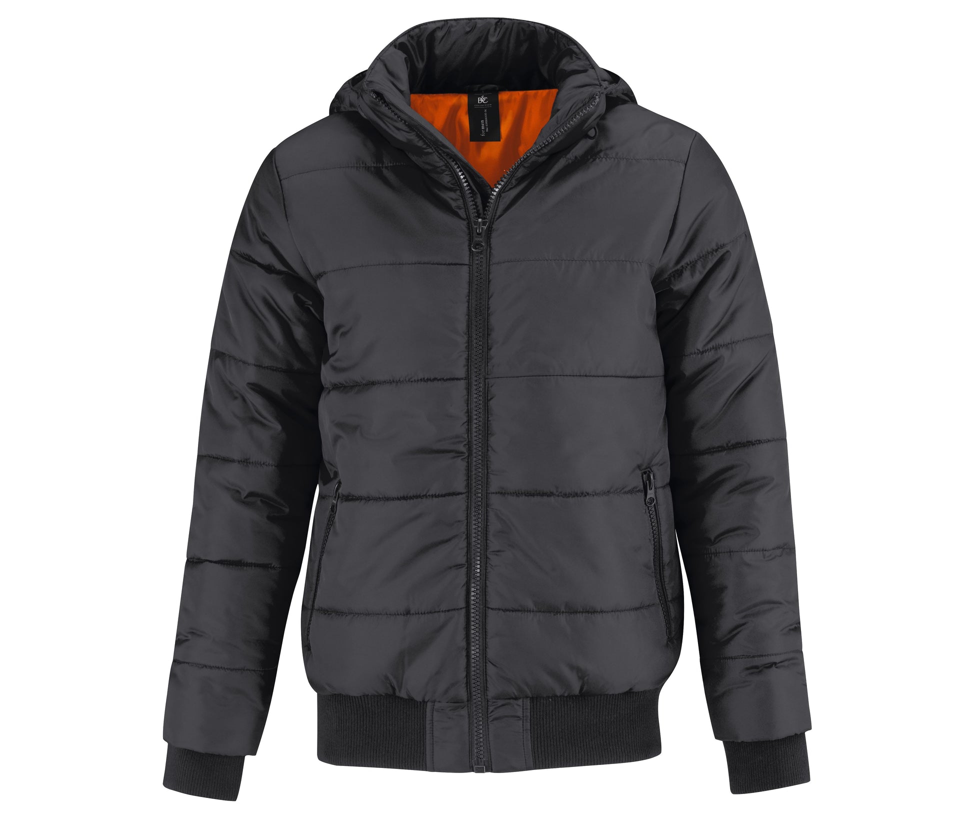 Blouson Doudoune Capuche Homme - Dark Grey/orange