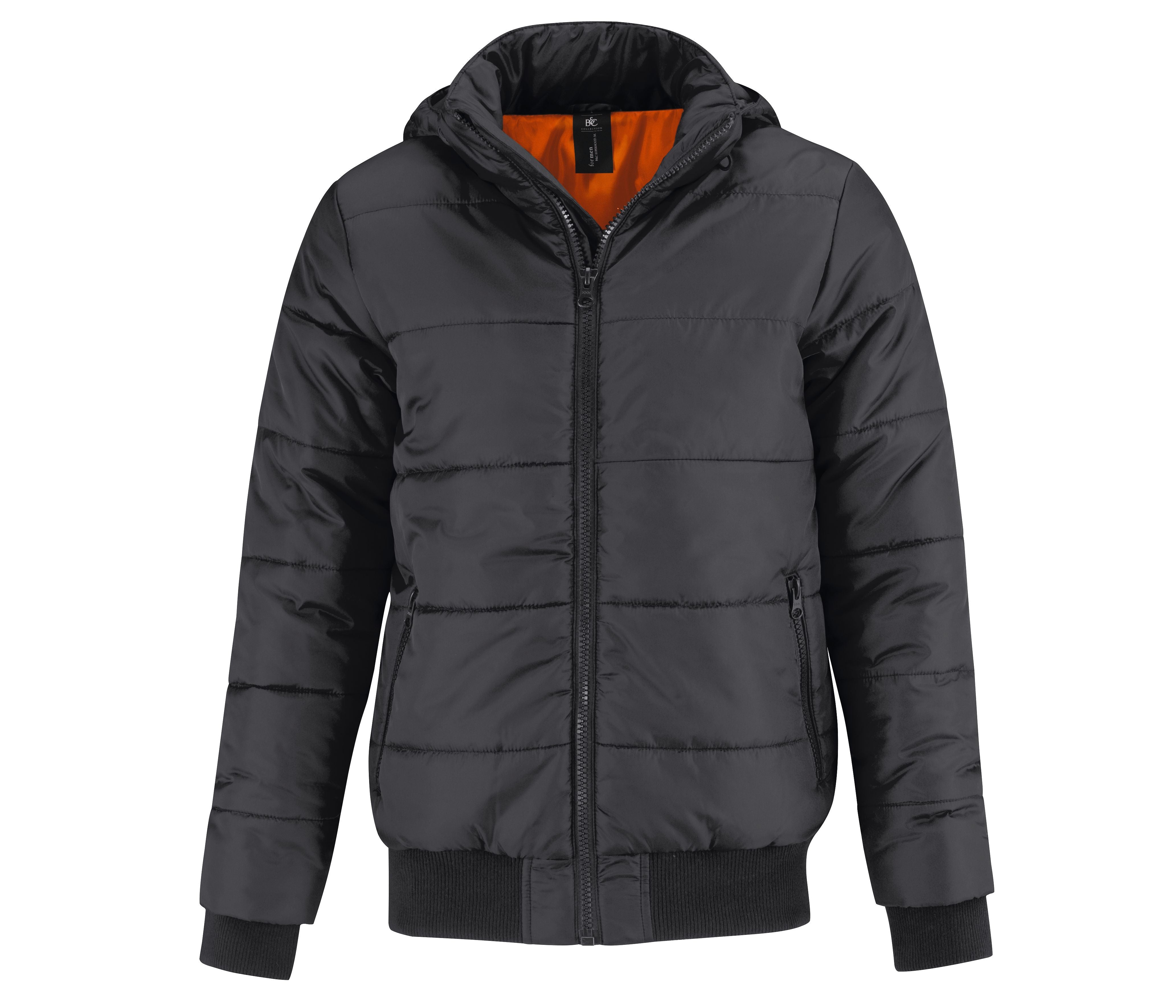 Blouson Doudoune Capuche Homme - Dark Grey/orange