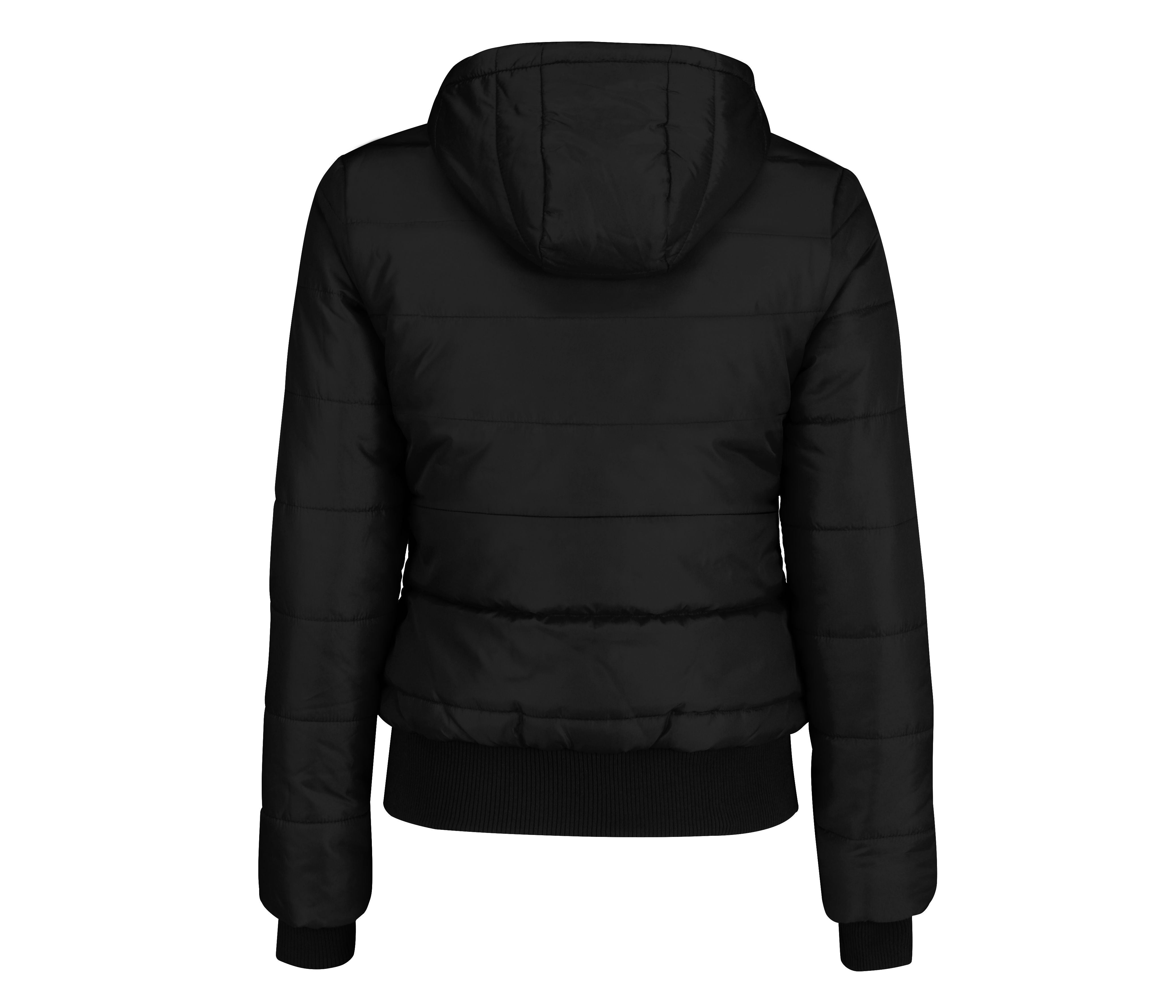 Blouson Doudoune Capuche Femme - Black/cobalt Blue