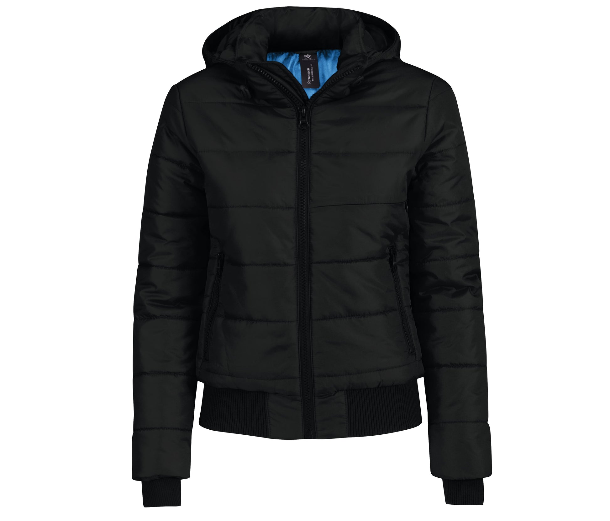 Blouson Doudoune Capuche Femme - Black/cobalt Blue